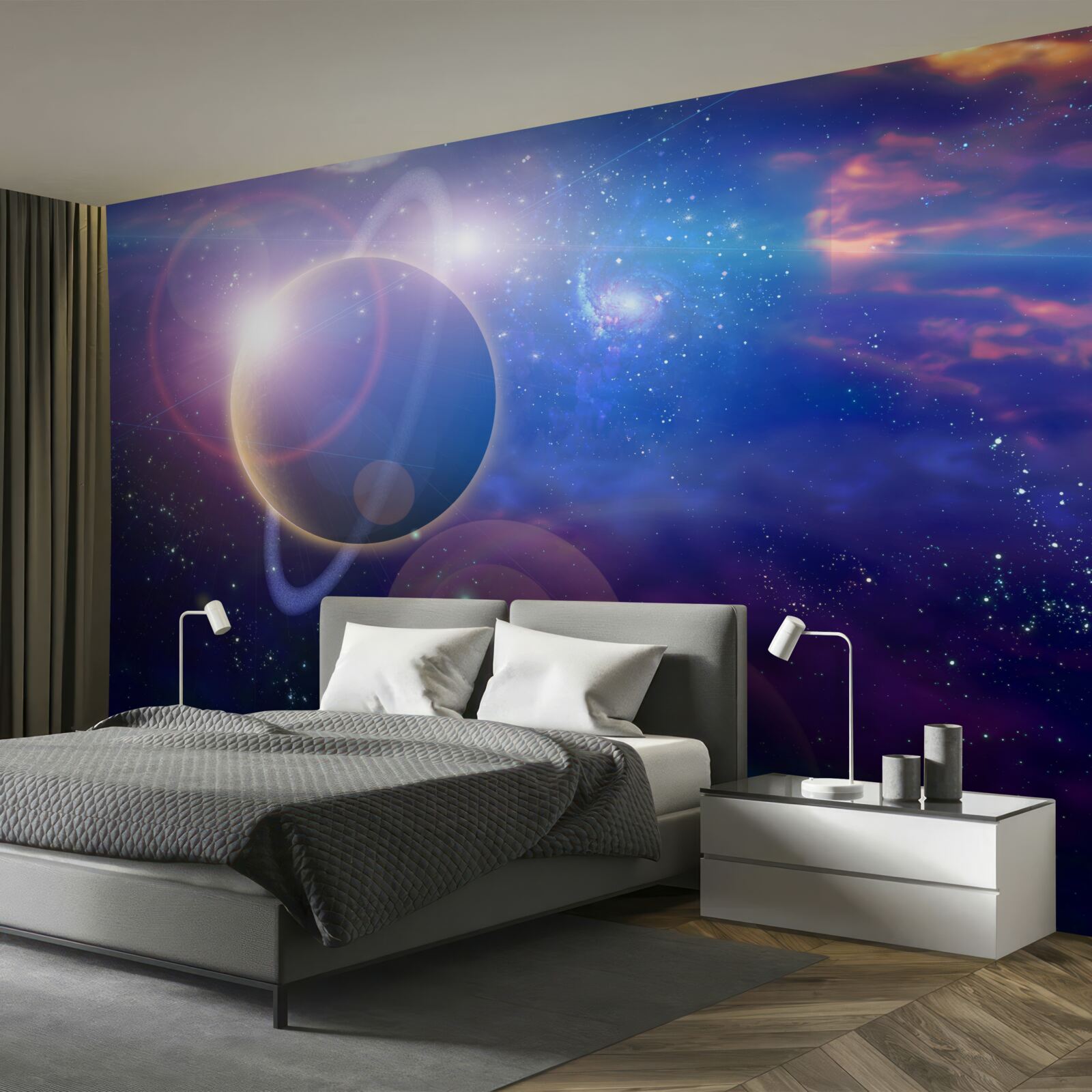 Fototapet reflexii ale luminii solare în univers