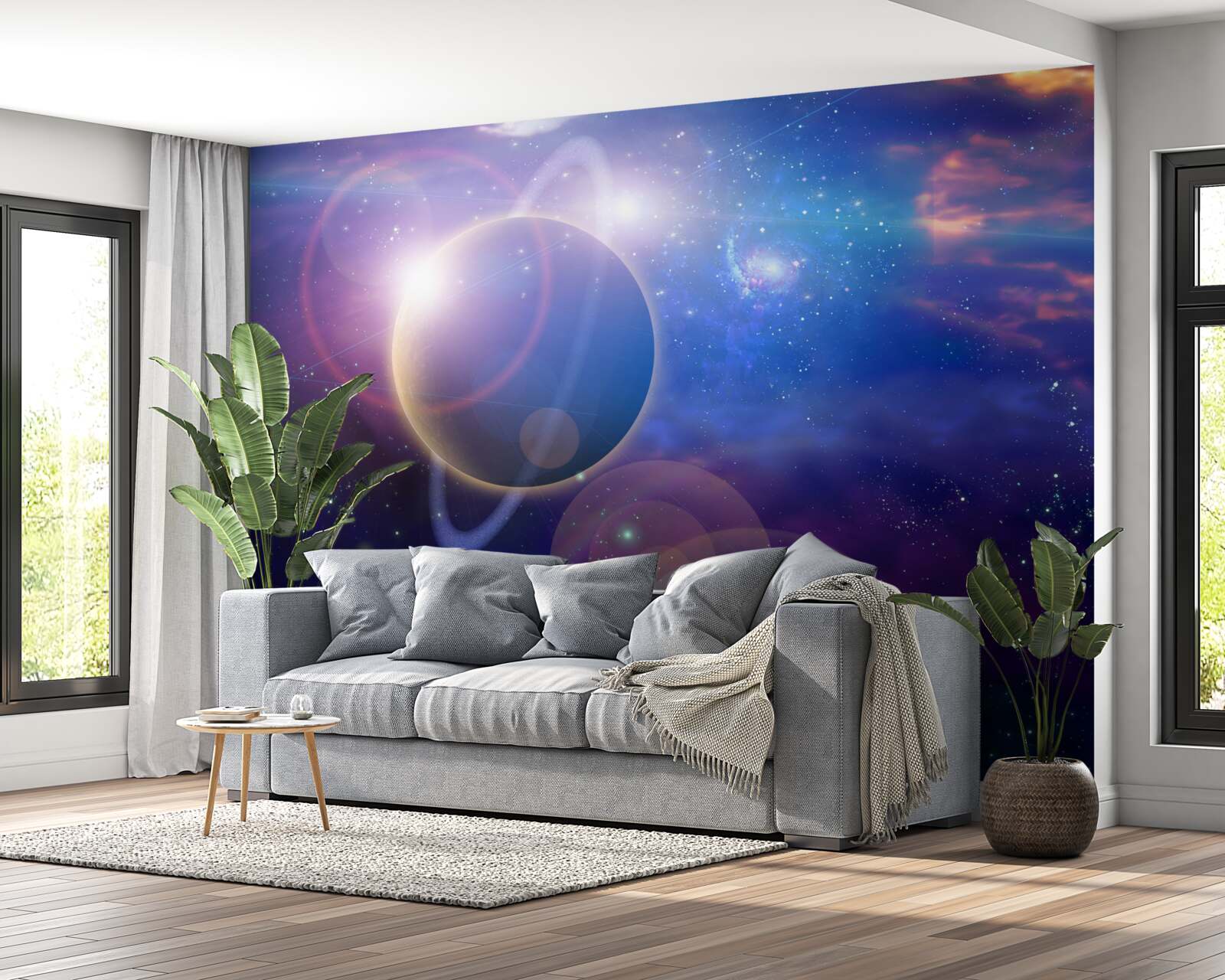 Fototapet reflexii ale luminii solare în univers
