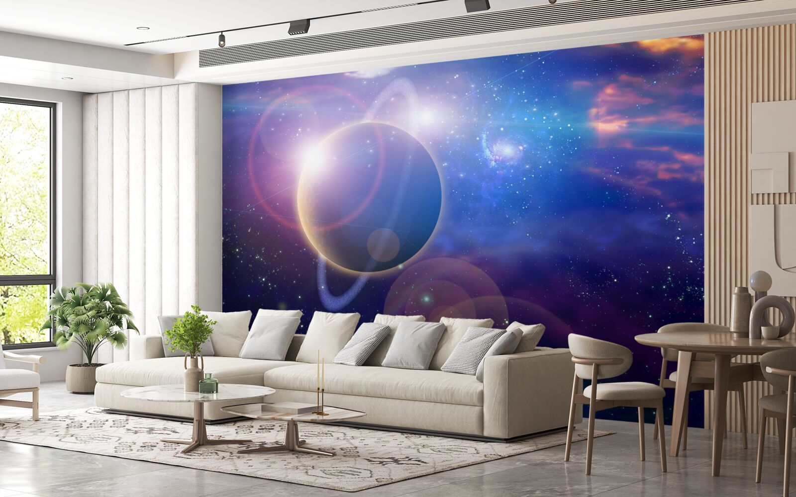 Fototapet reflexii ale luminii solare în univers