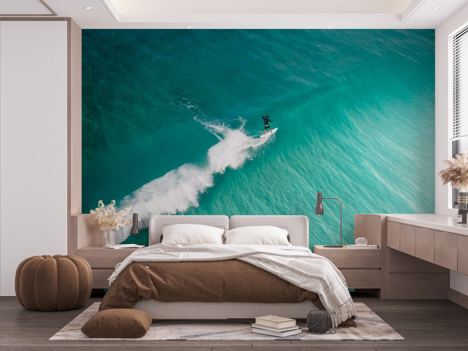 Fototapet un surfer singuratic în imensitatea oceanului