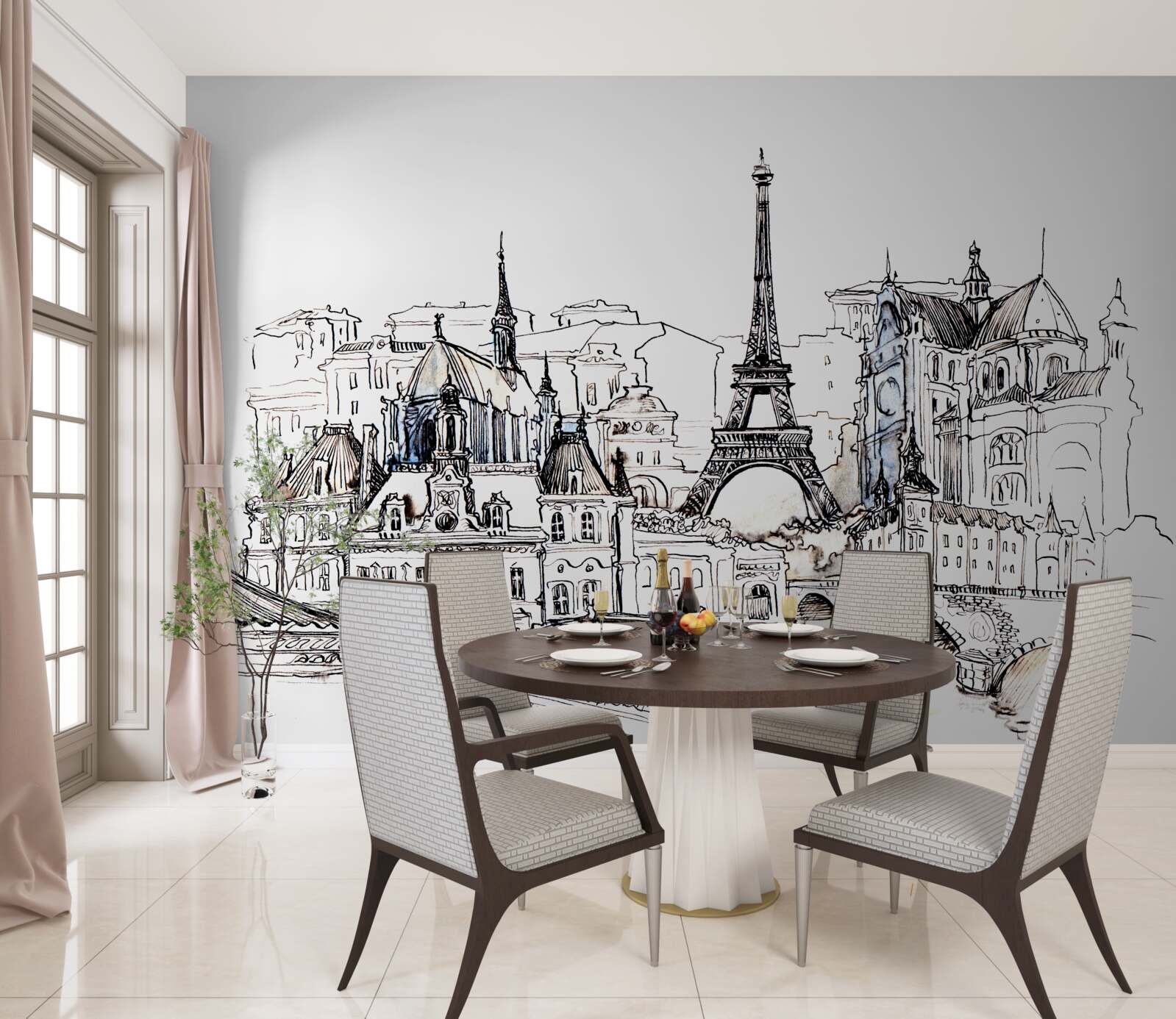 Fototapet atracții turistice din paris