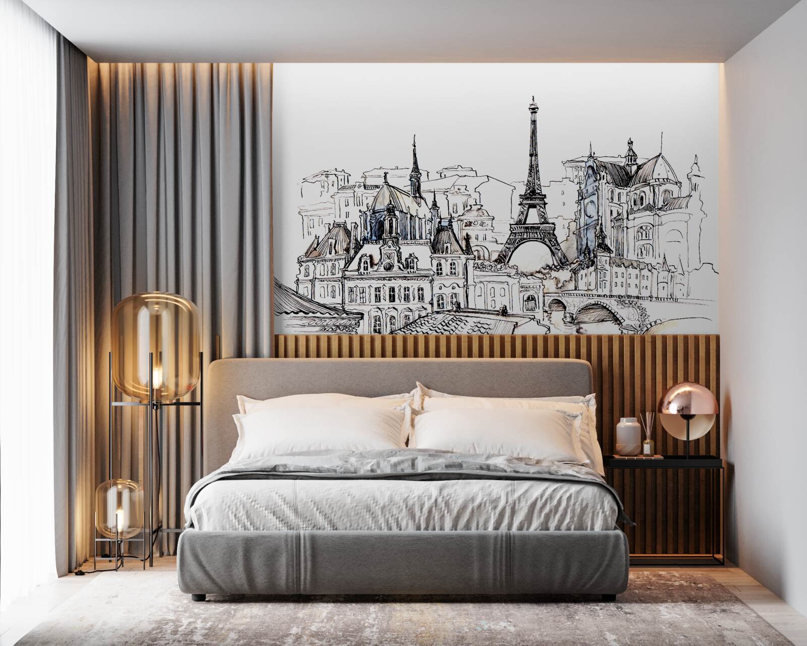 Fototapet atracții turistice din paris