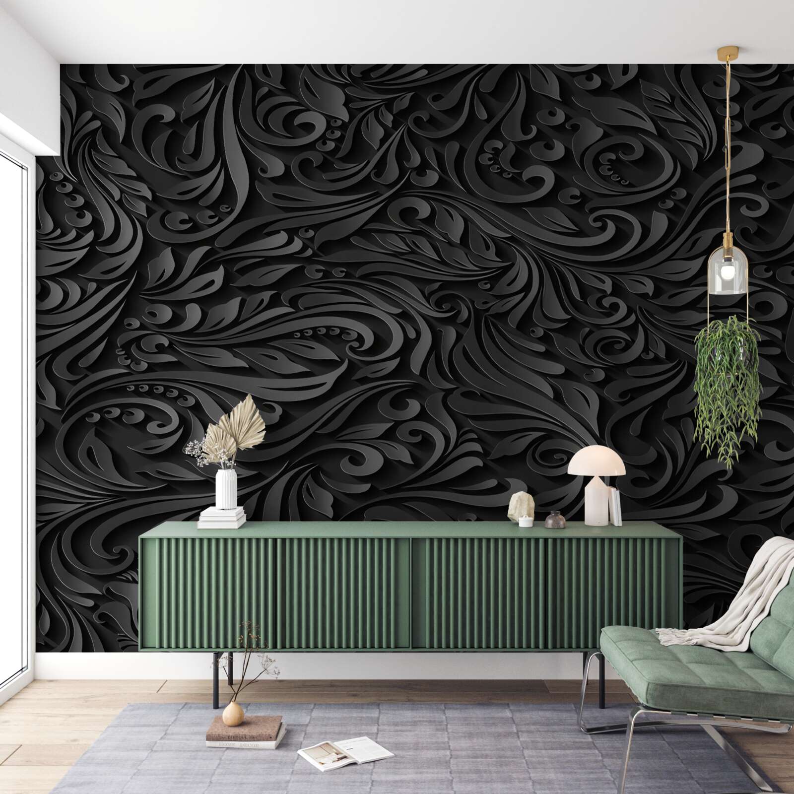 Fototapet bucle negre de diferite forme