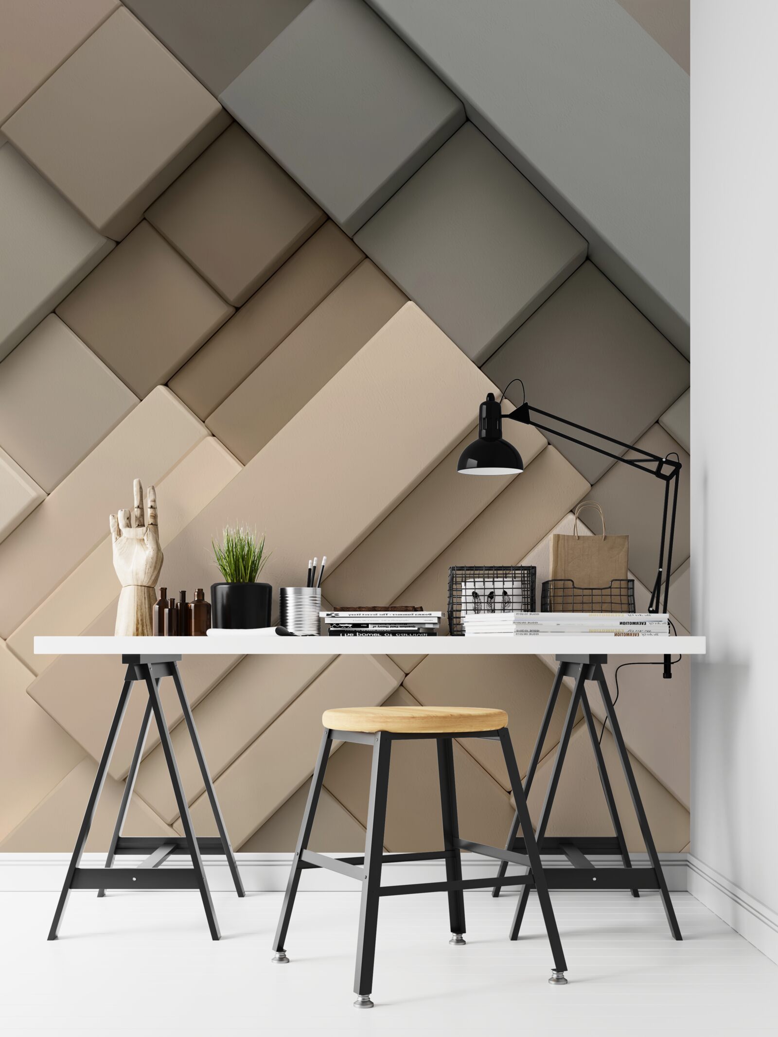 Fototapet forme geometrice ușoare cu volum