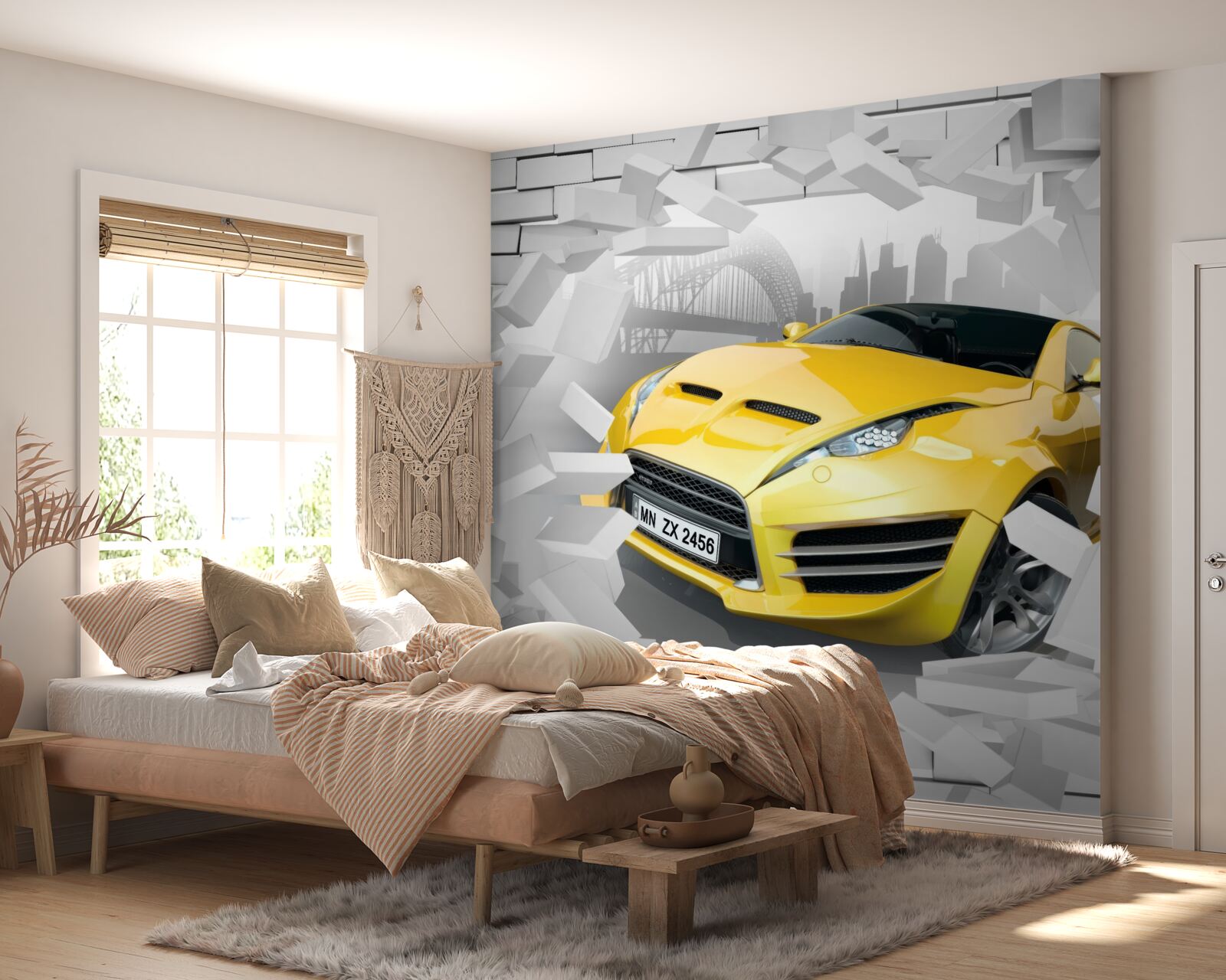 Fototapet Mașină sport galbenă