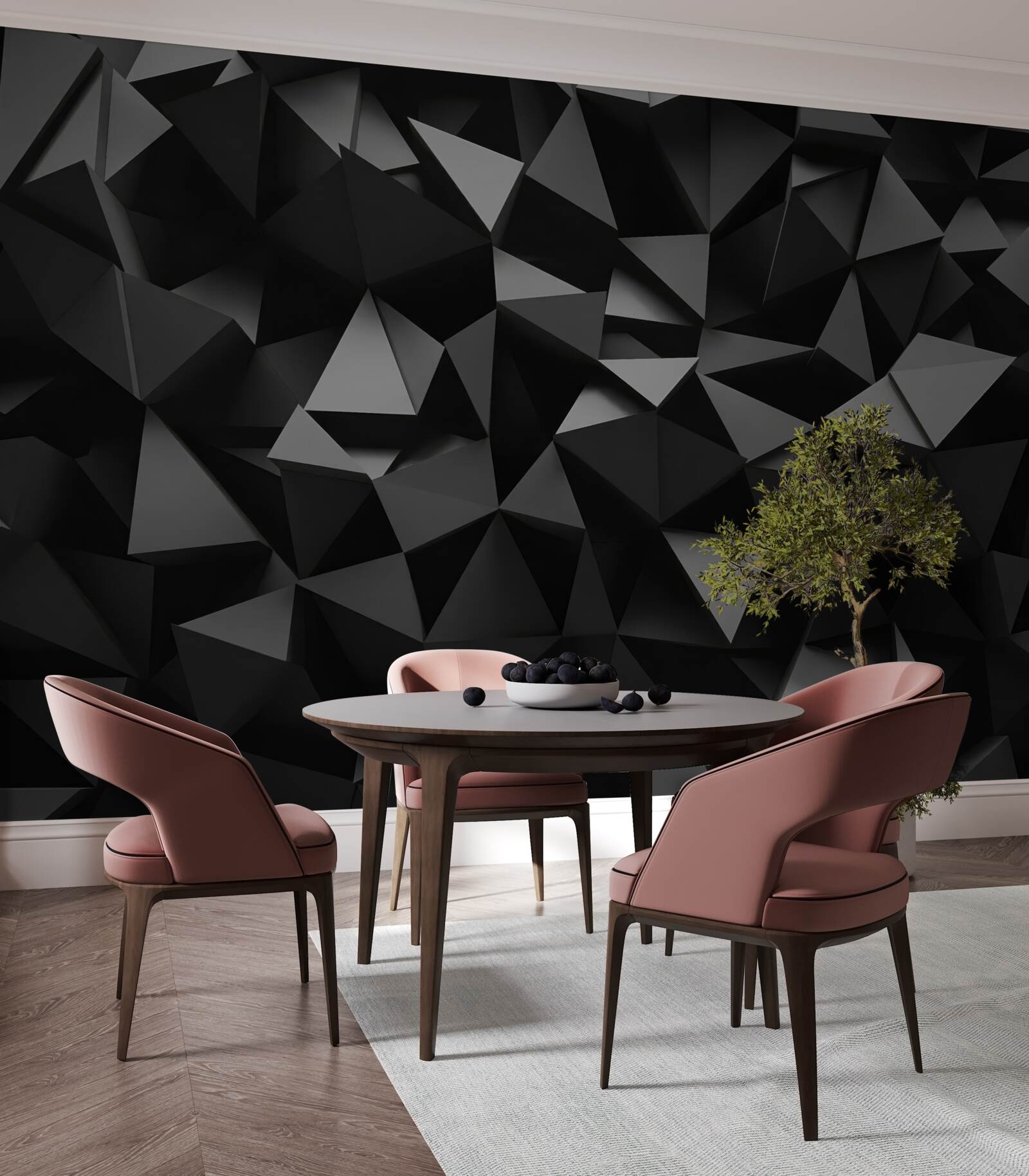 Fototapet forme geometrice în negru