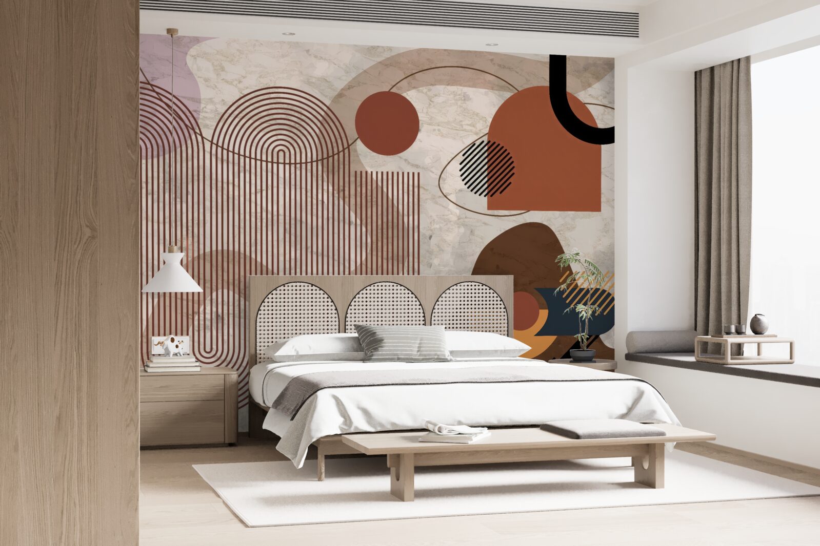 Fototapet culori închise într-un stil abstract