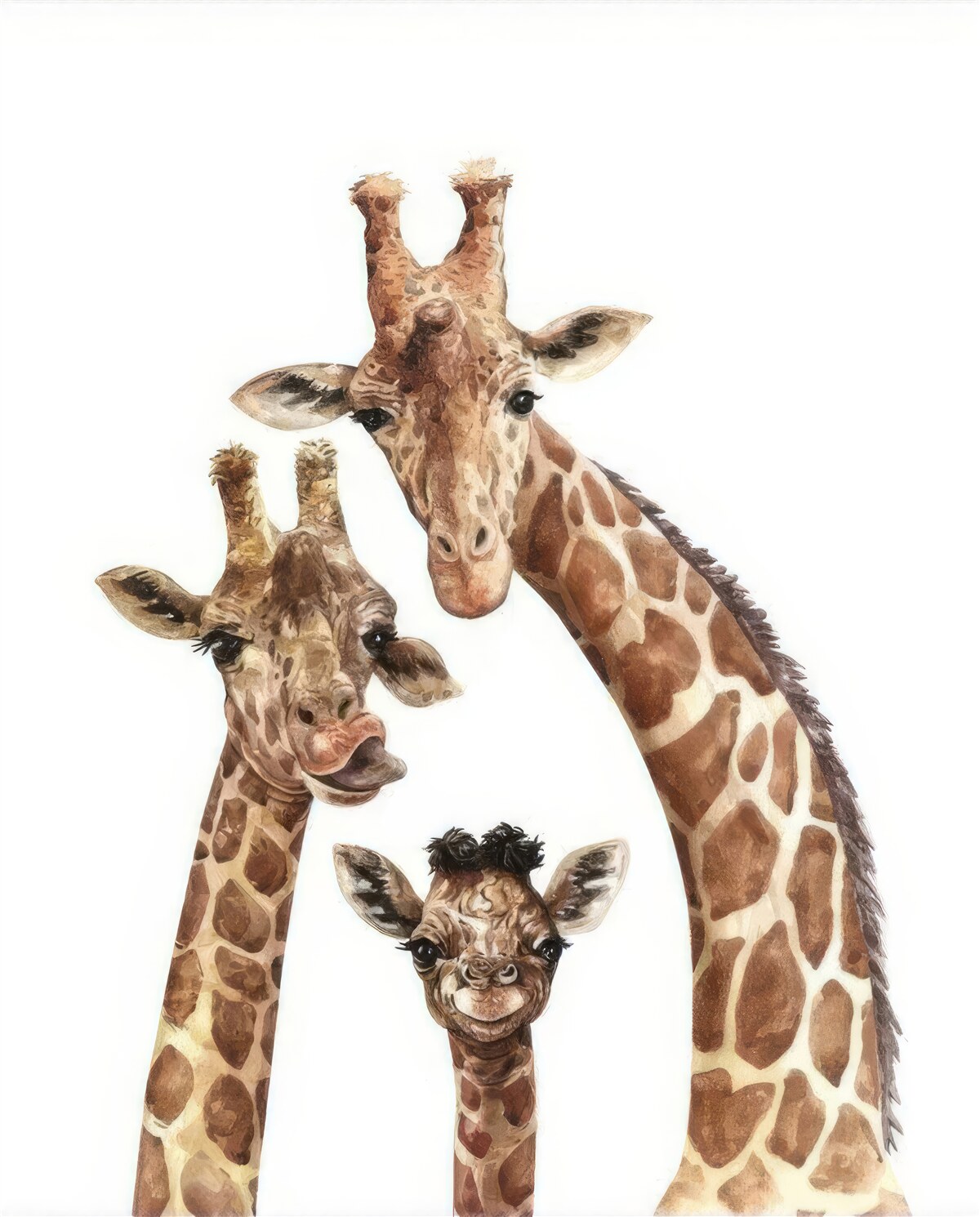 Fototapet familia girafelor