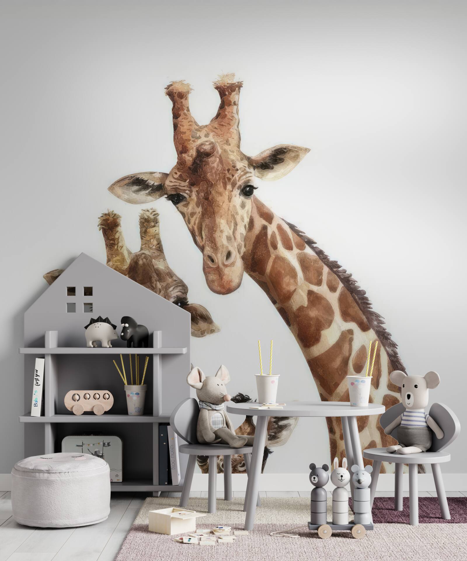 Fototapet familia girafelor