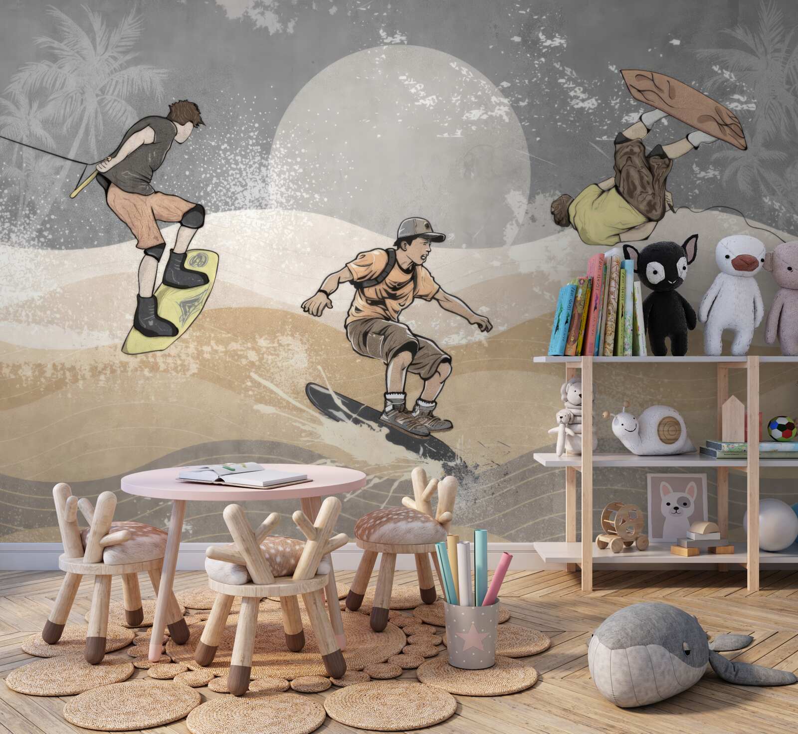 Fototapet snowboarderii se distrează