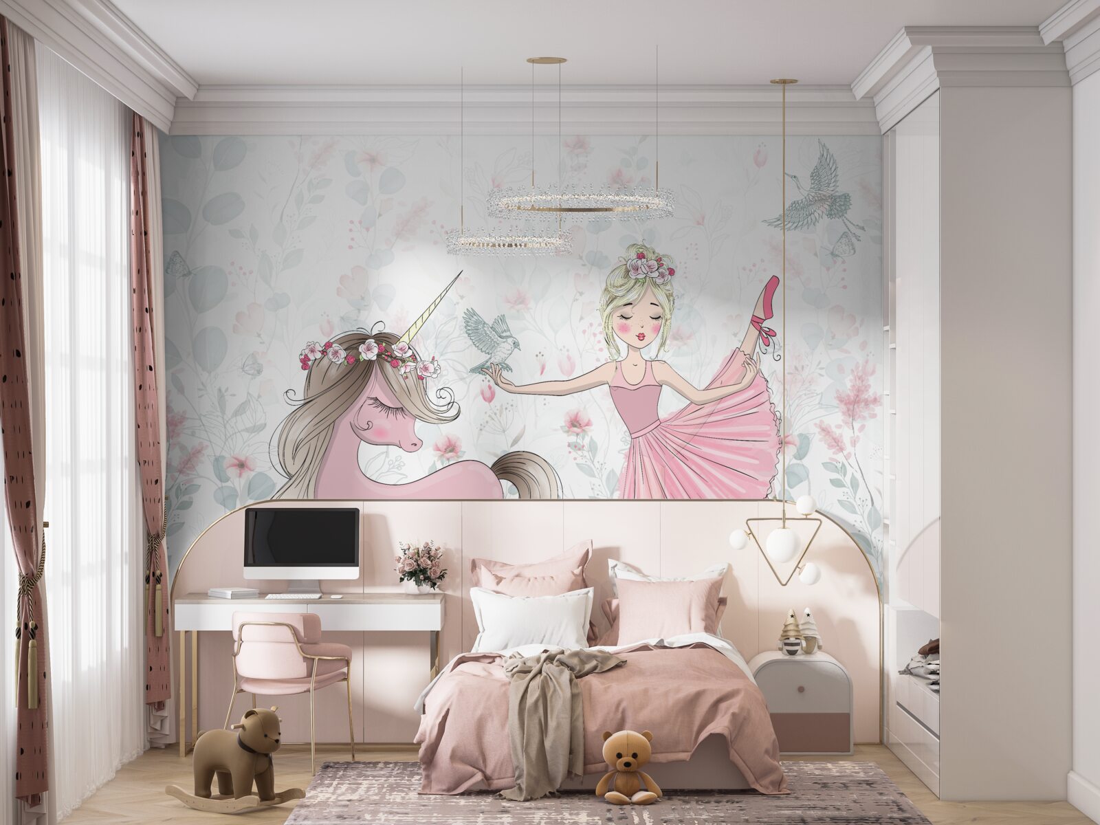 Fototapet o vrăjitoare și unicornul ei devotat