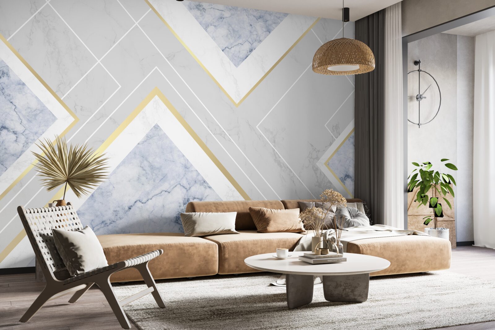 Fototapet modele geometric corecte pe o suprafață de marmură
