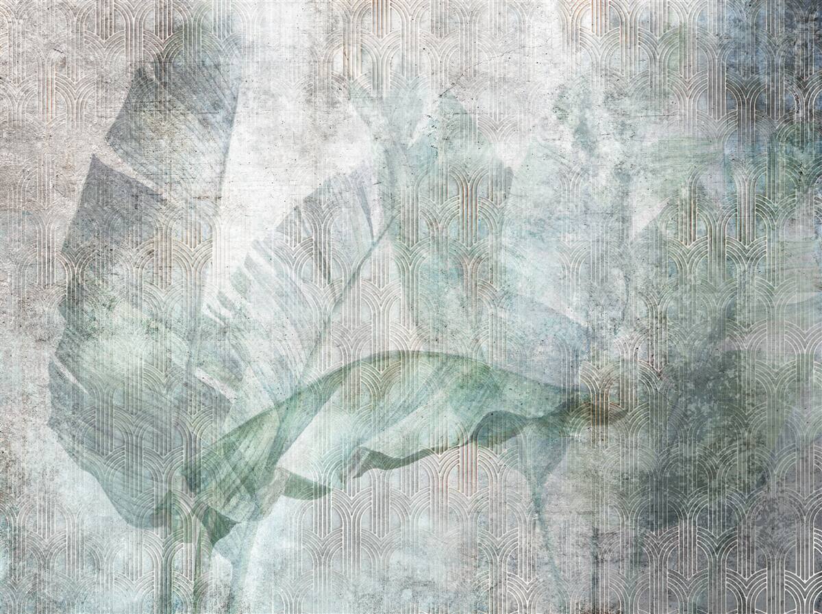 Fototapet formele abstracte sunt formate din frunze mari de palmier