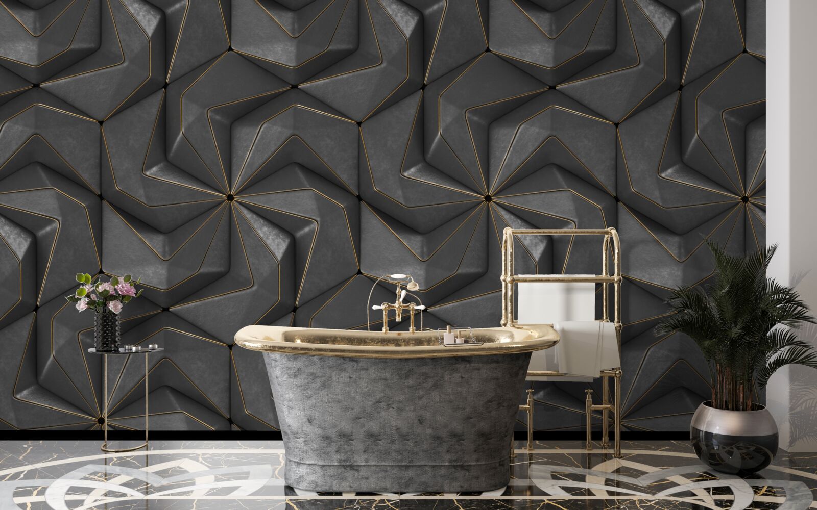 Fototapet fundal de forme geometrice negre
