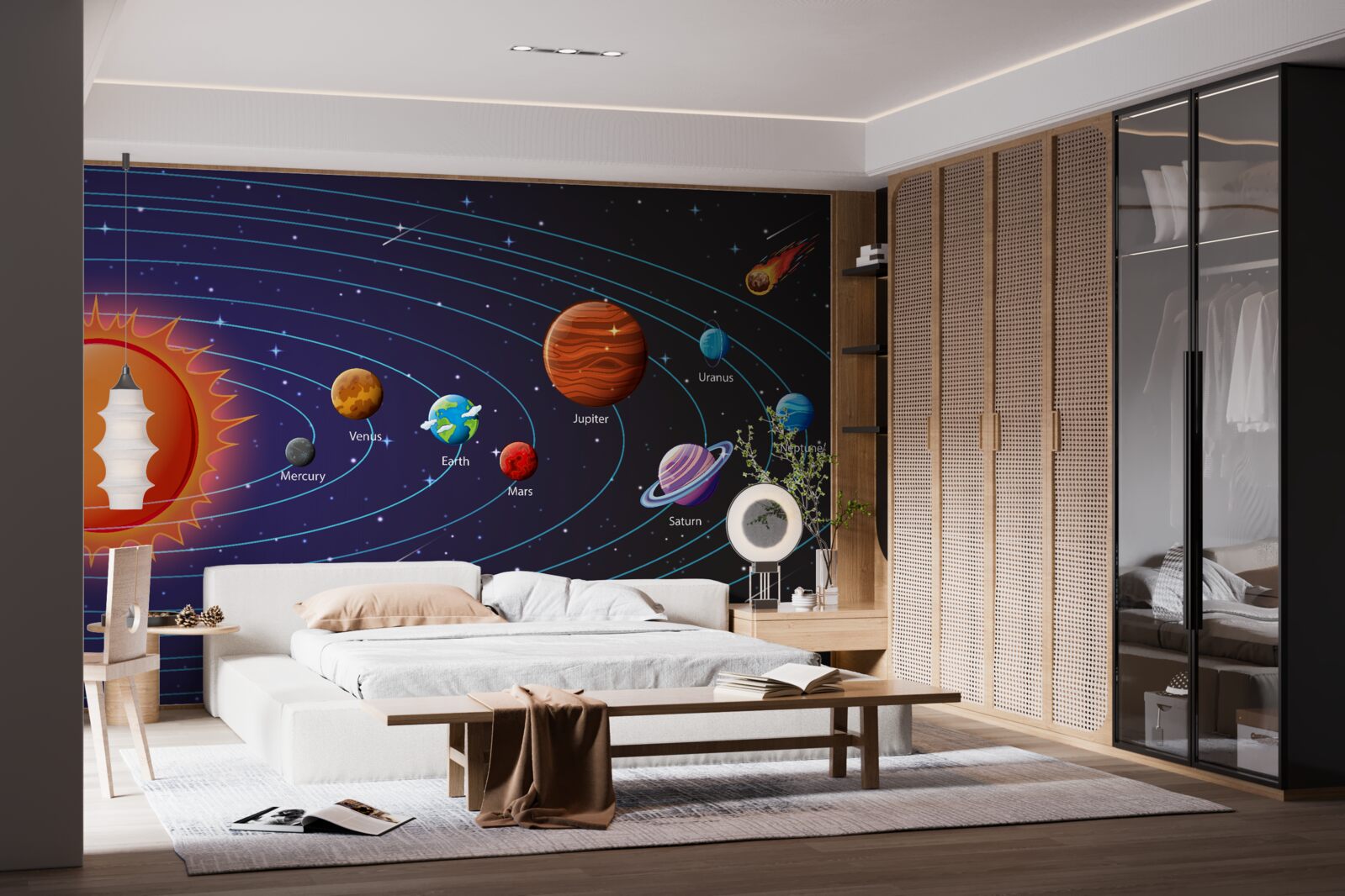 Fototapet succesiunea planetelor în spațiu