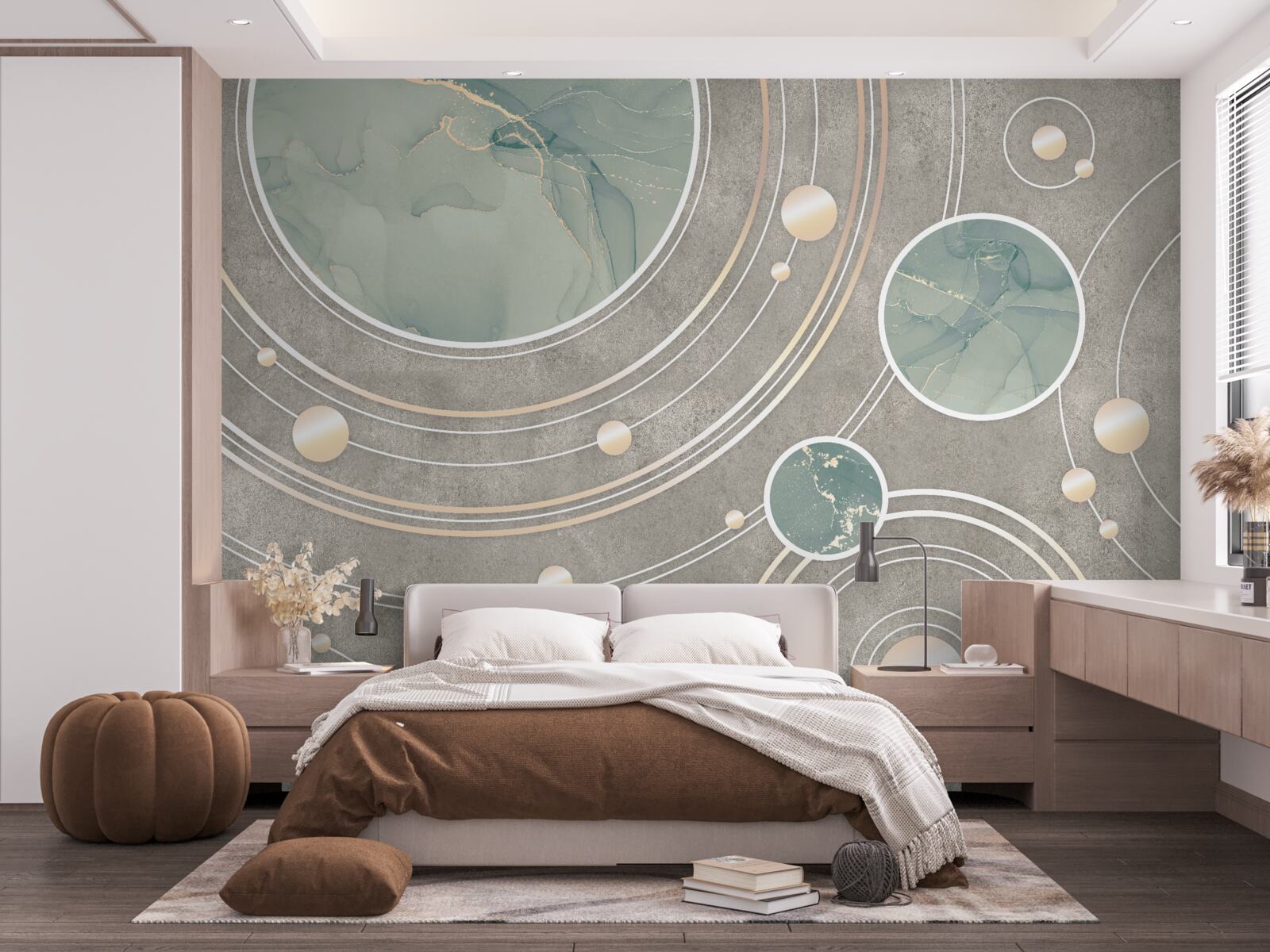 Fototapet cercuri cosmice abstracte