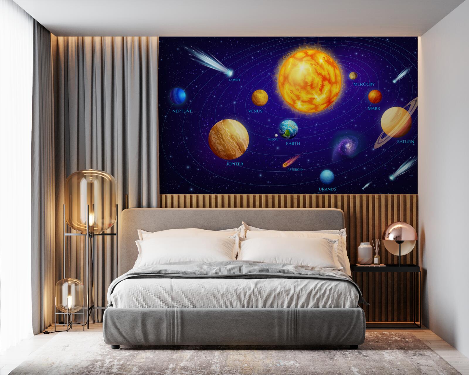 Fototapet dimensiunile planetelor din univers