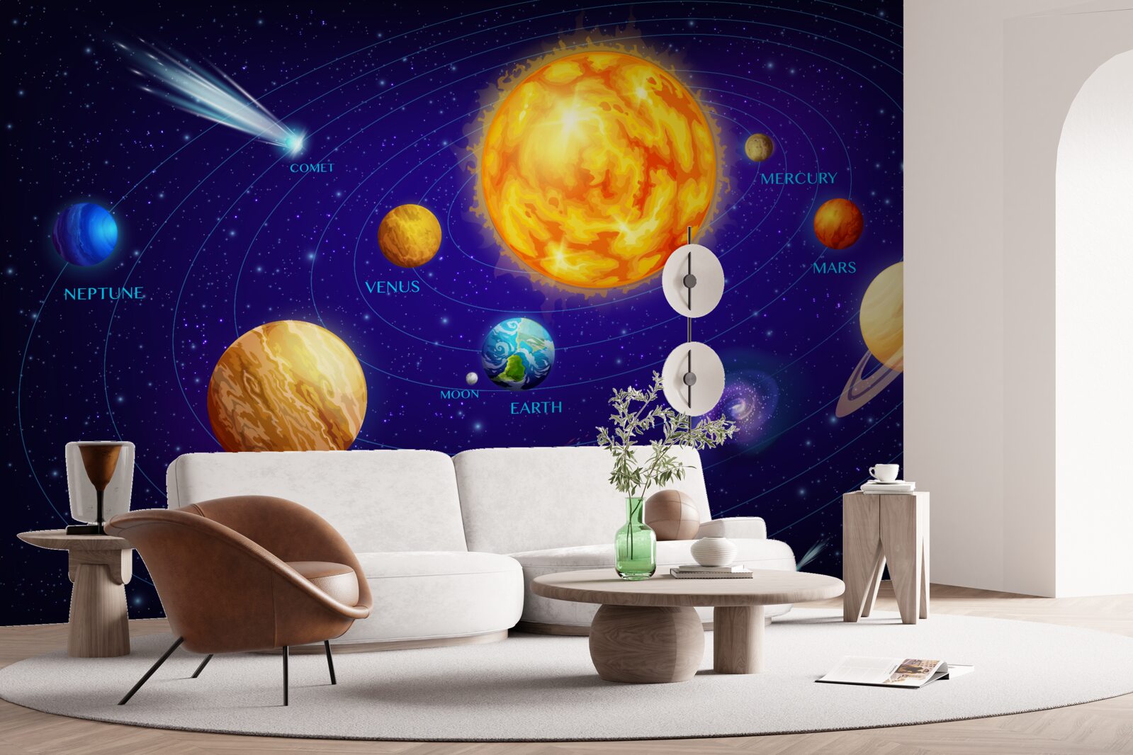 Fototapet dimensiunile planetelor din univers