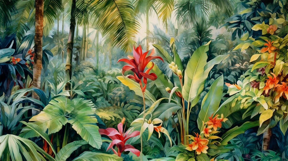 Fototapet varietate incredibilă de floră tropicală