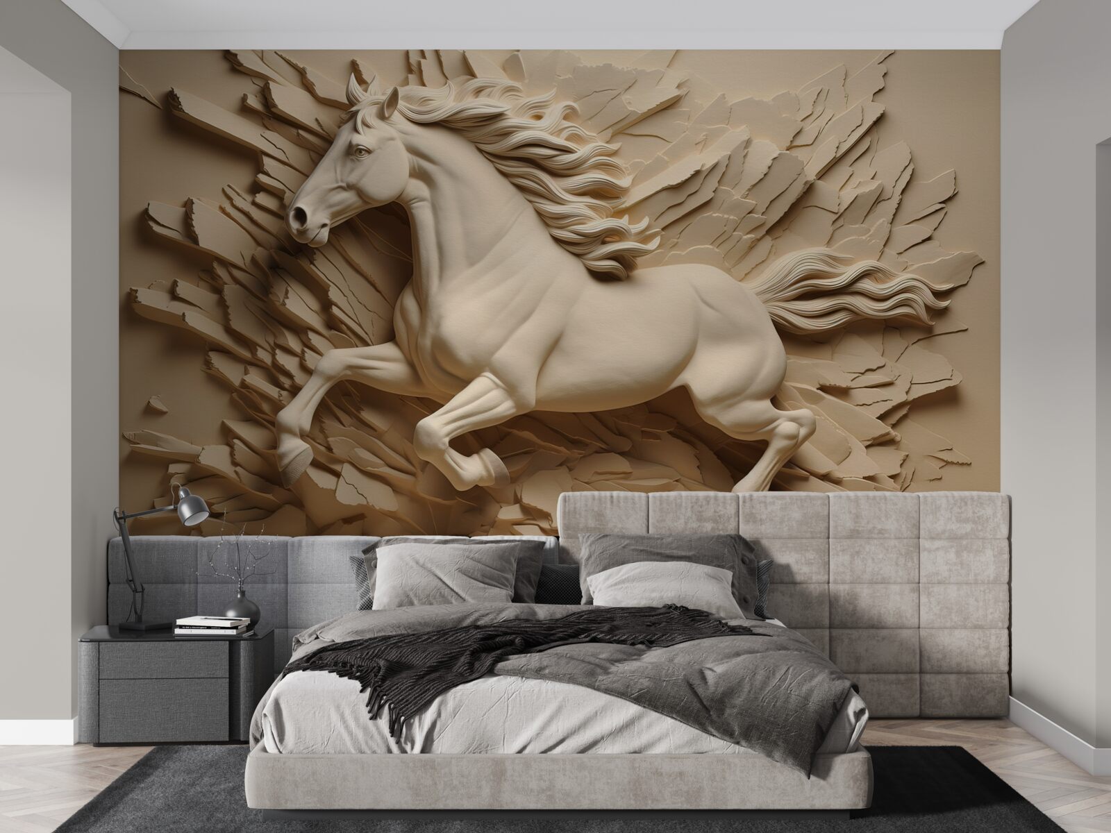 Fototapet Imagine 3d a unui cal care aleargă