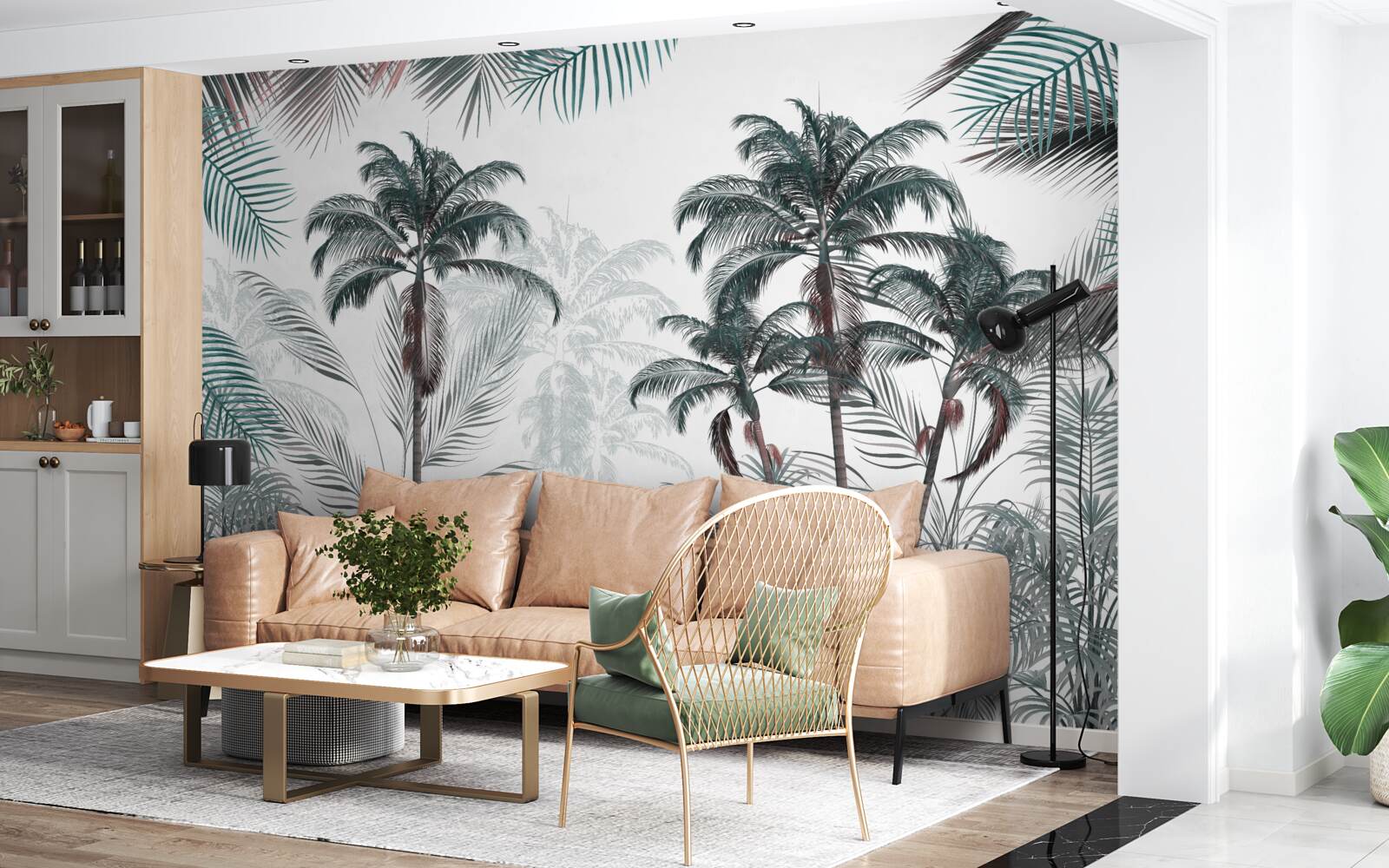 Fototapet păduri tropicale, palmieri și ferigi