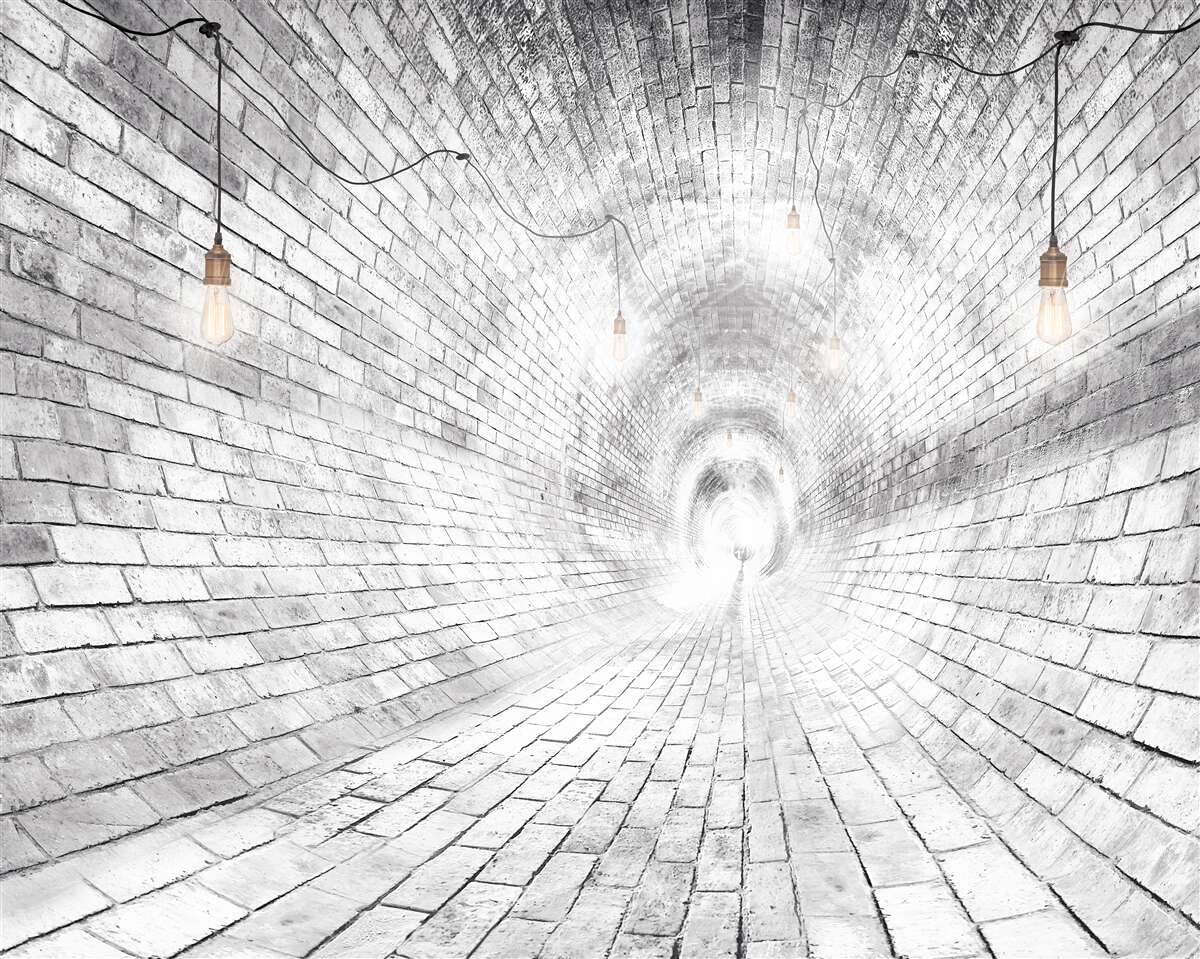 Fototapet un tunel de cărămidă care nu are sfârșit