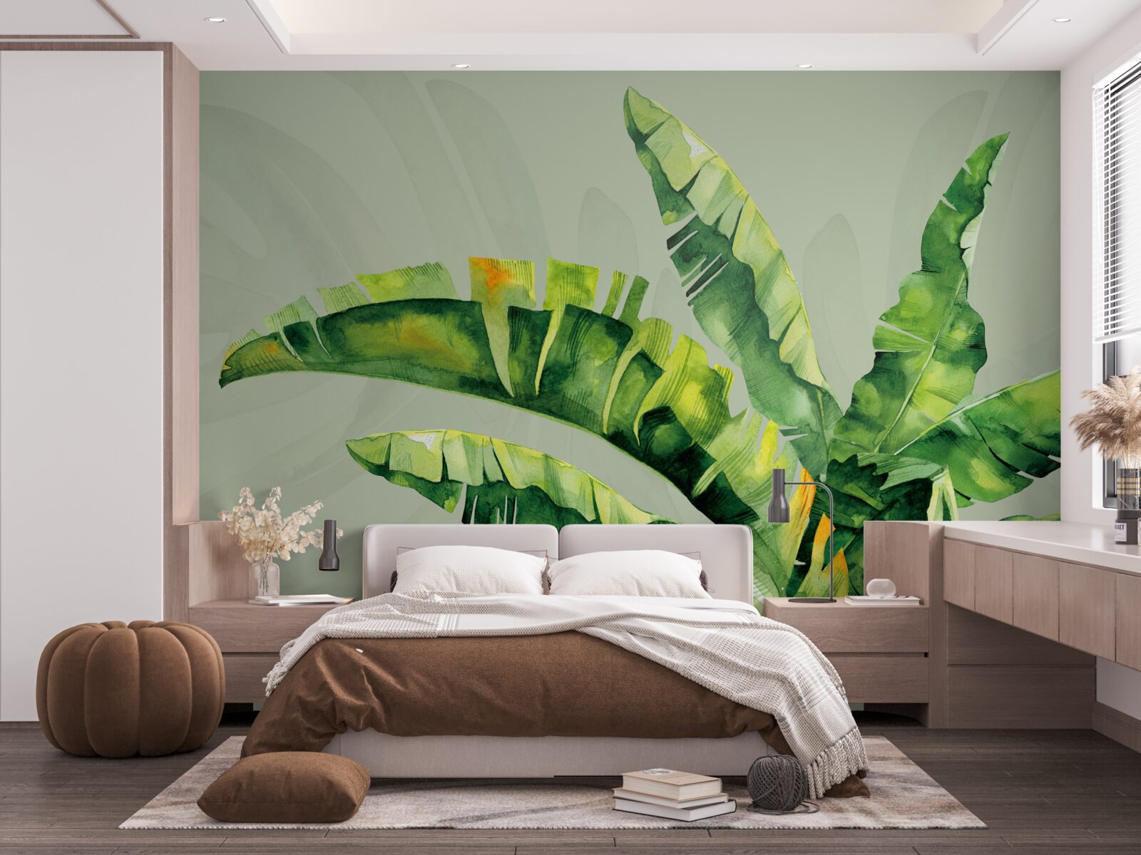 Fototapet monstera și ferigă verde