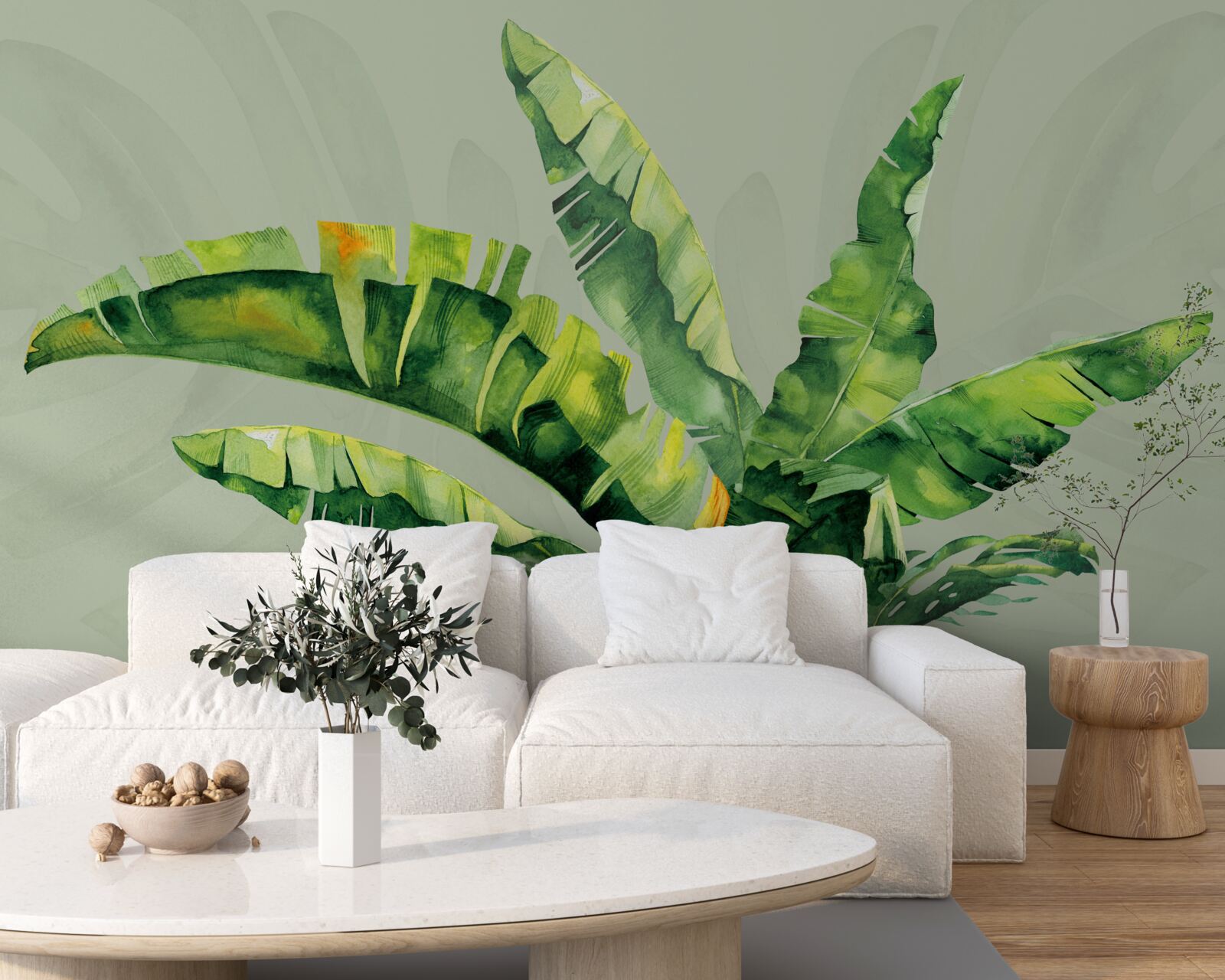 Fototapet monstera și ferigă verde