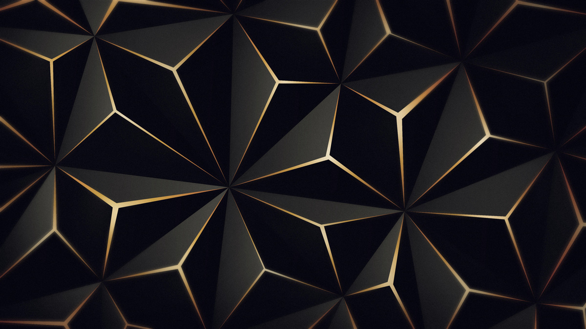 Fototapet piramide 3d în negru cu elemente aurii