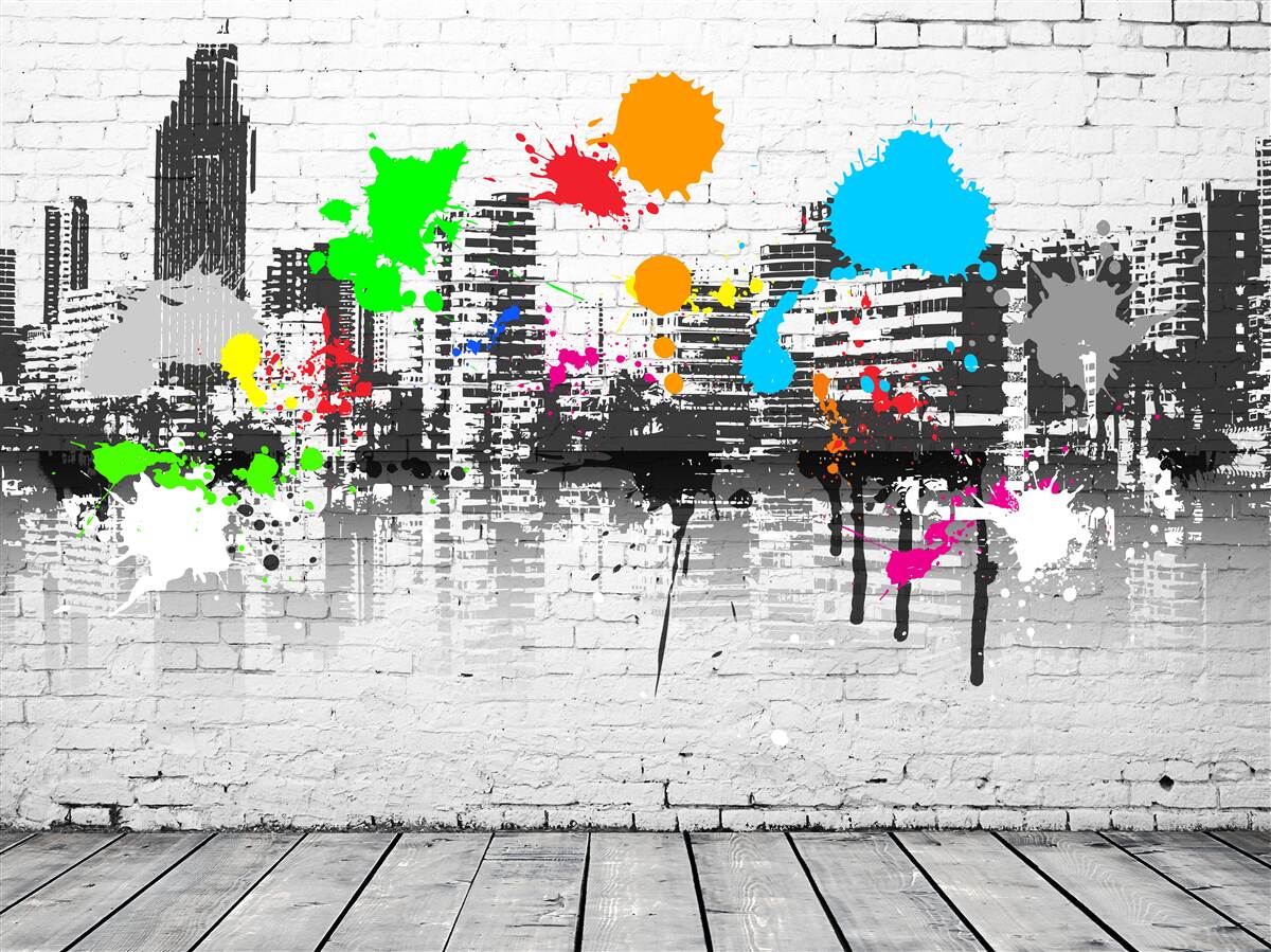 Fototapet graffiti de perete urban