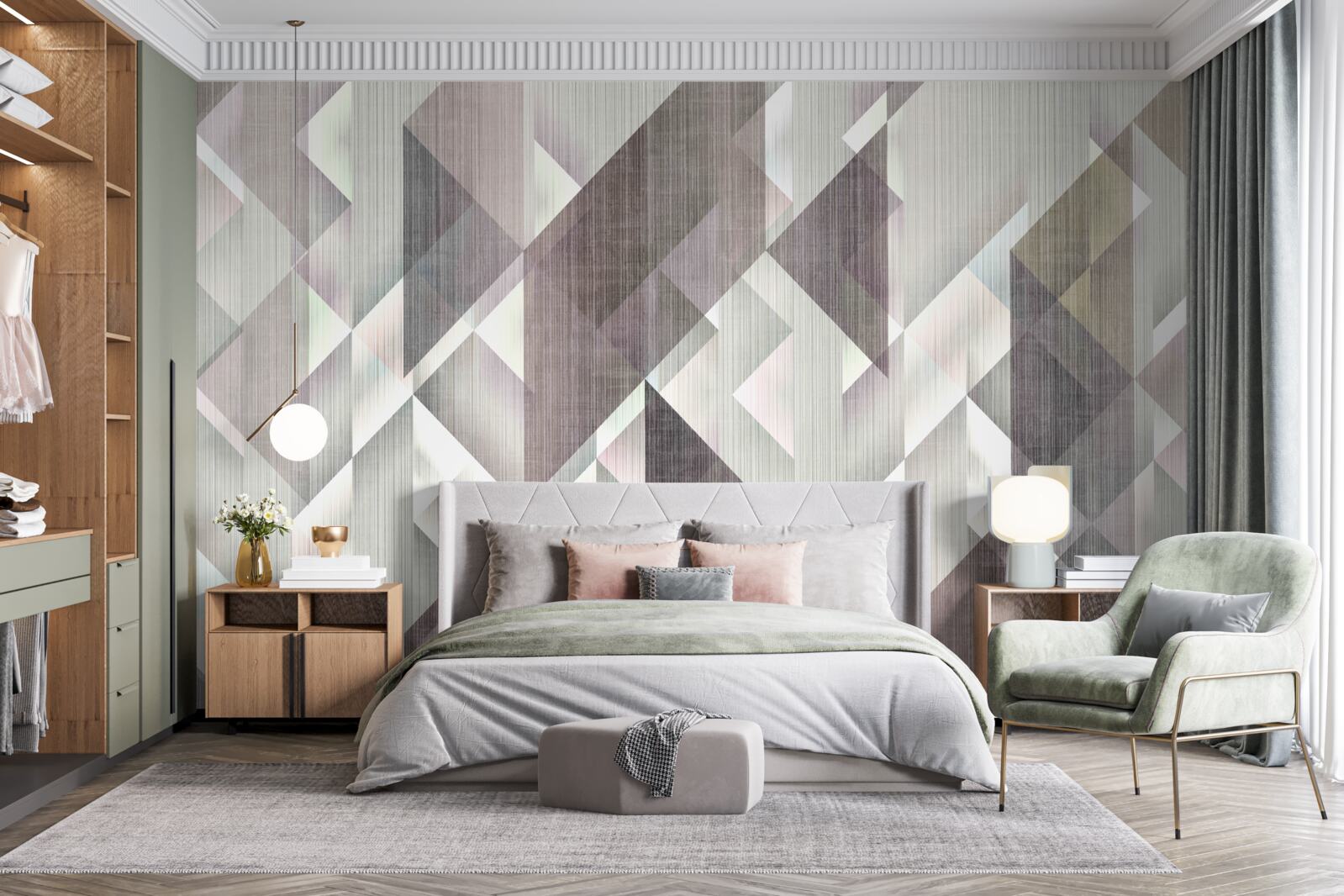 Fototapet forme geometrice dispuse pe verticală