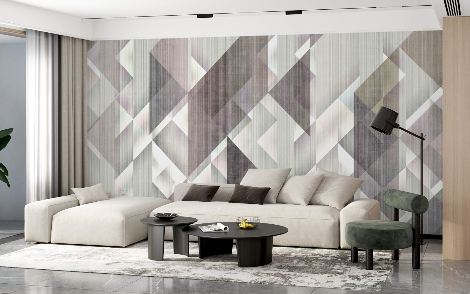 Fototapet forme geometrice dispuse pe verticală