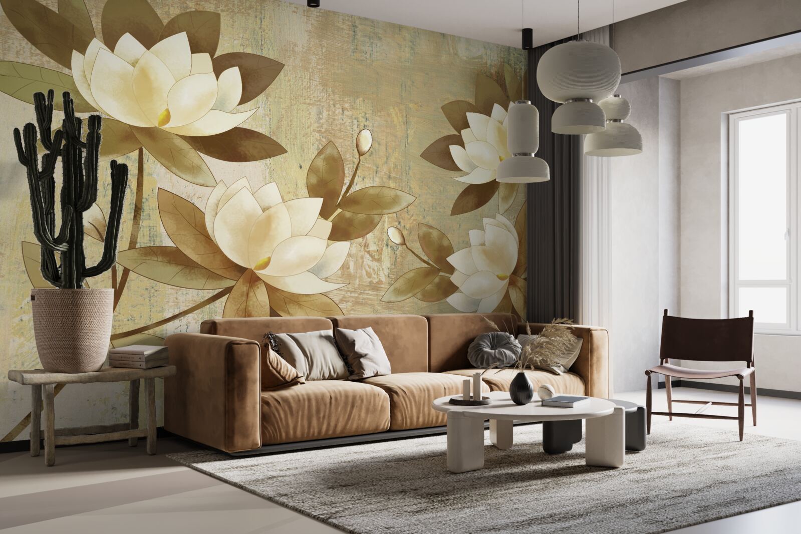 Fototapet pictura lotus acuarelă