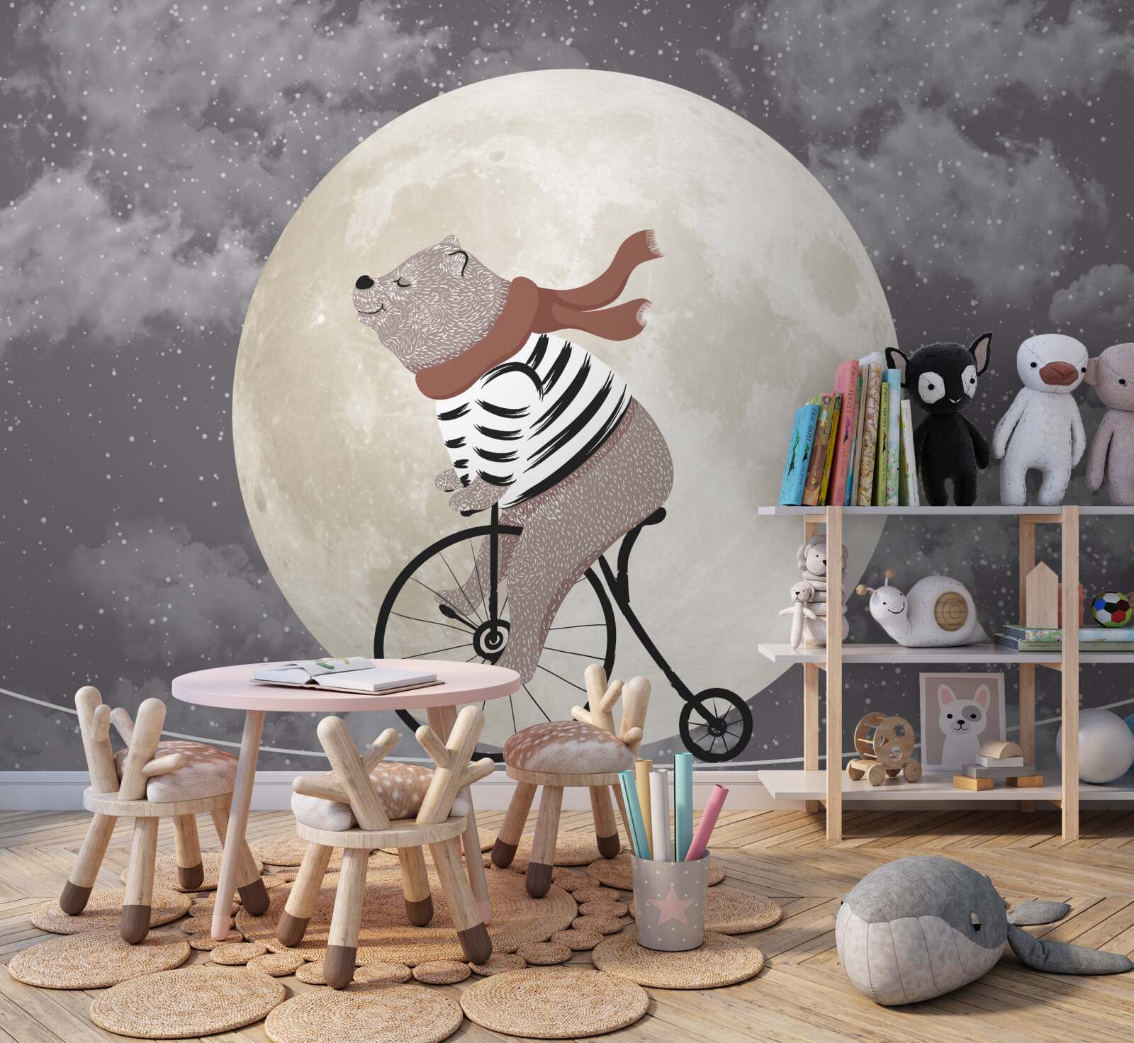 Fototapet circ panda pe o bicicletă
