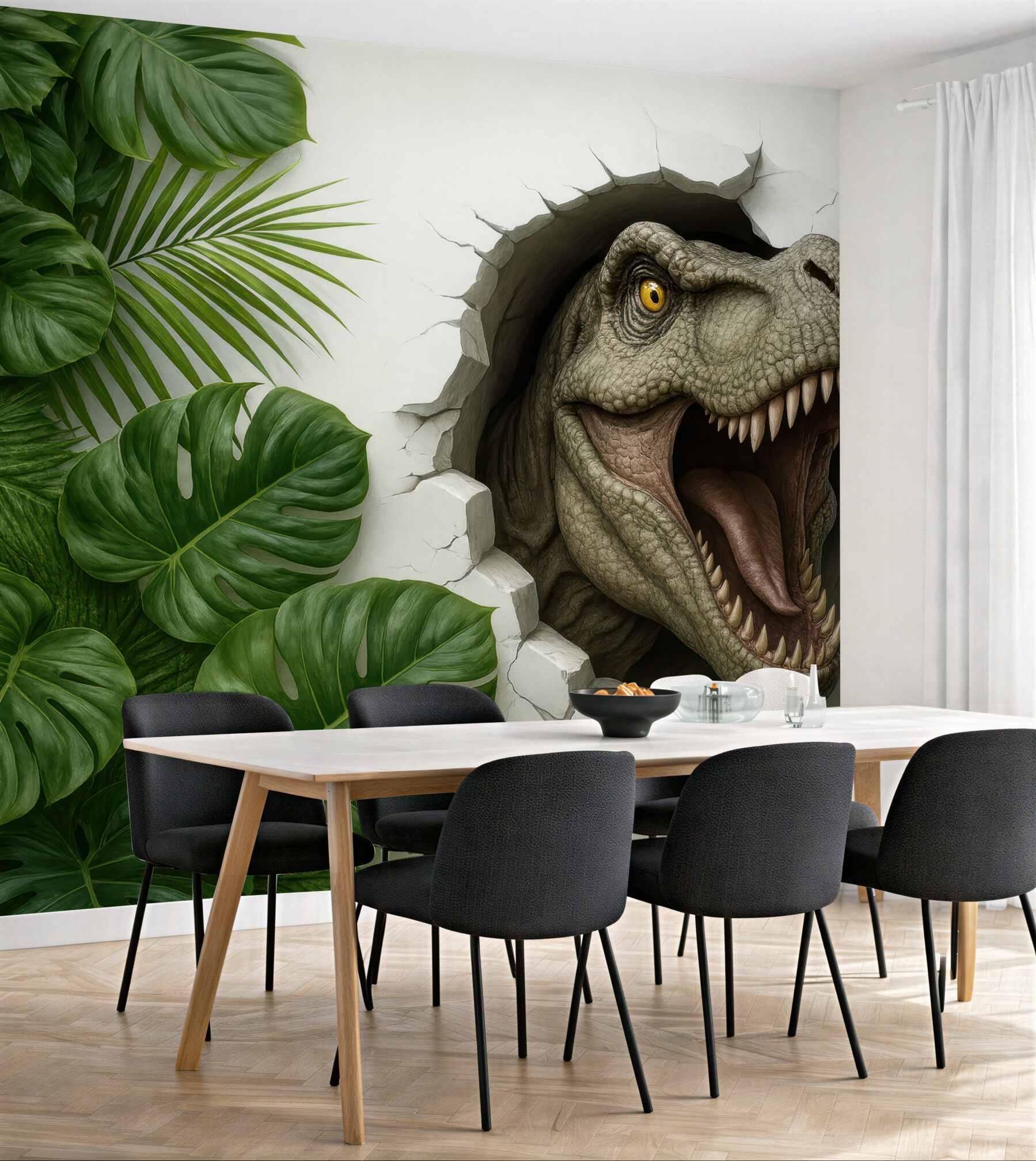 Fototapeta dinozaur w tropikalnej dżungli 3d