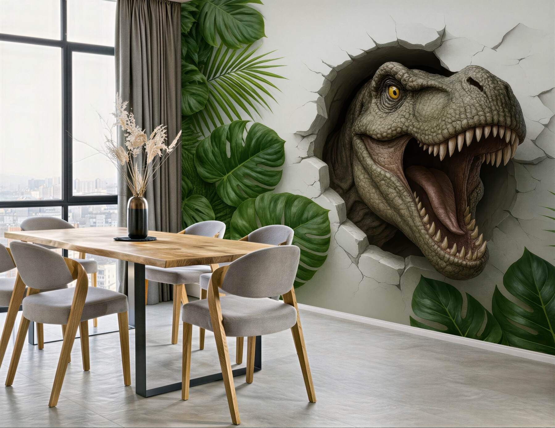 Fototapeta dinozaur w tropikalnej dżungli 3d