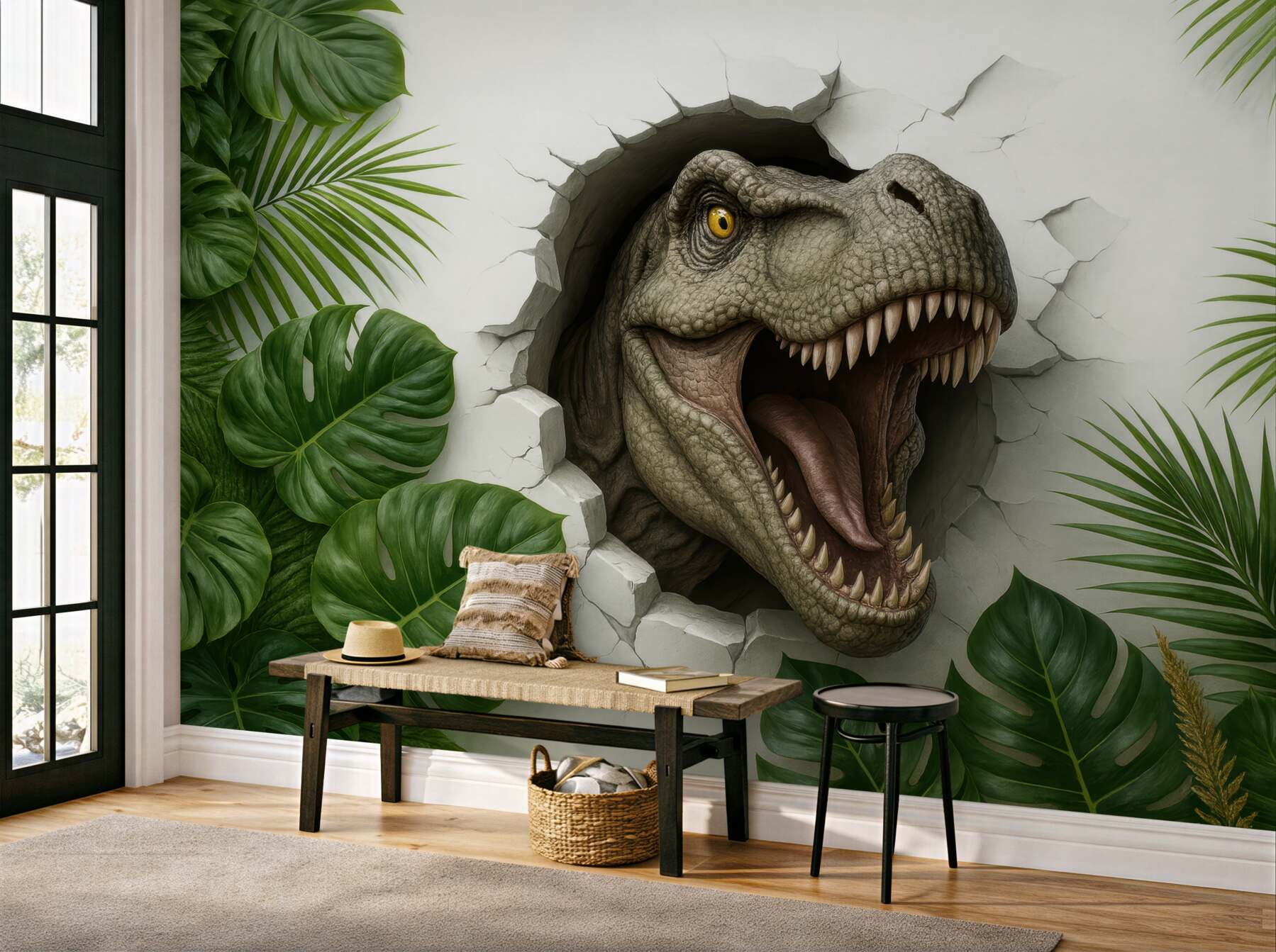 Fototapeta dinozaur w tropikalnej dżungli 3d
