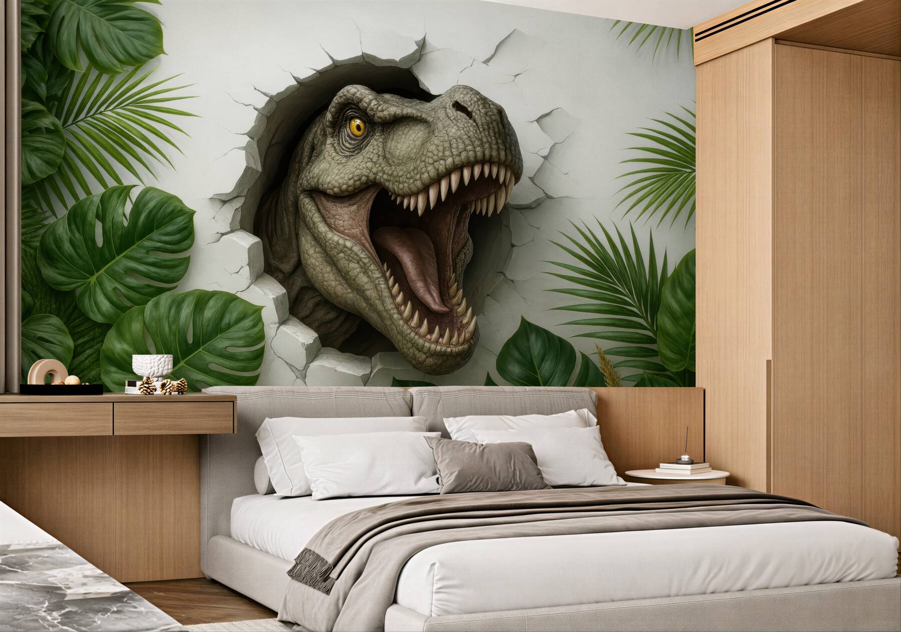 Fototapeta dinozaur w tropikalnej dżungli 3d