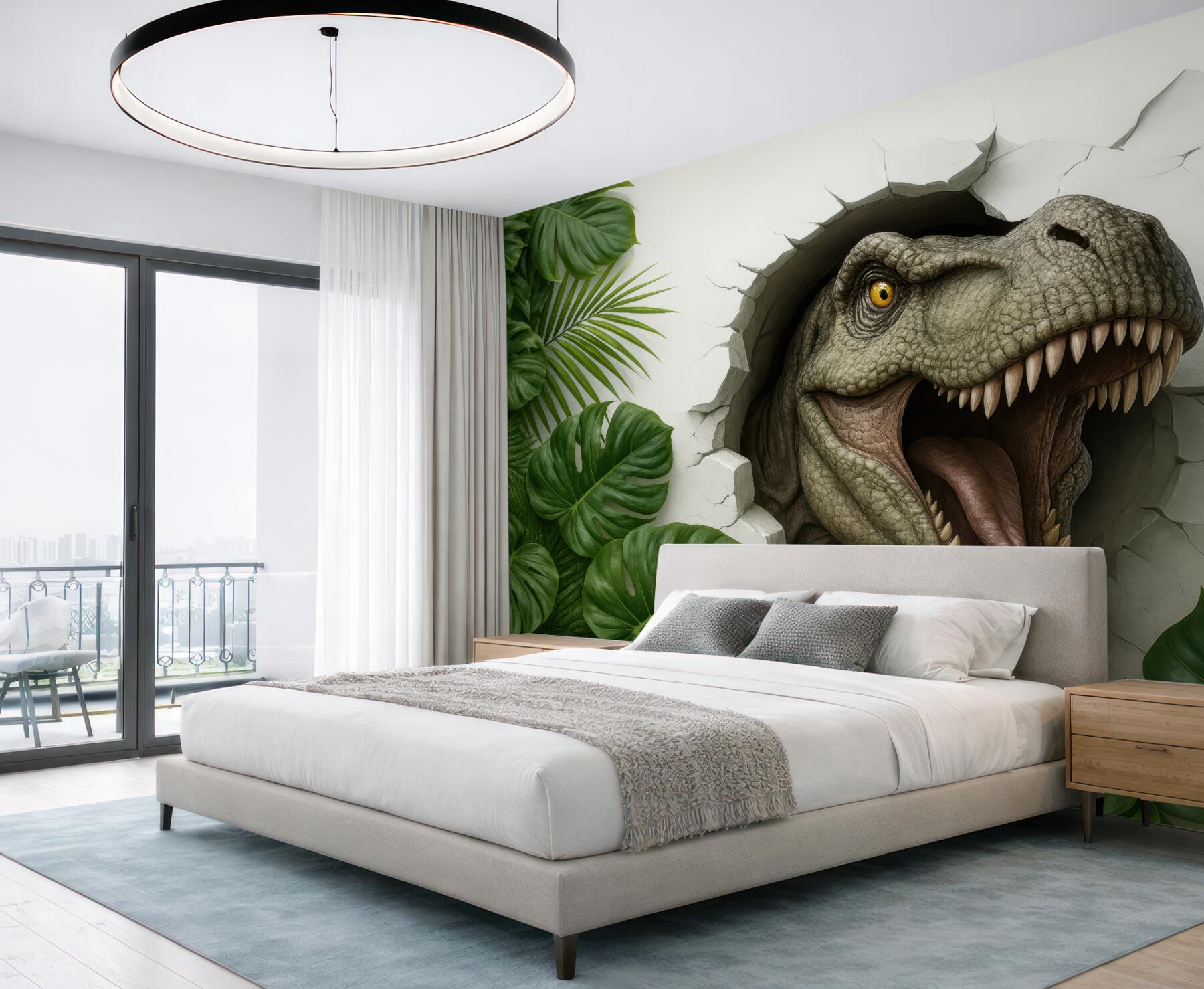 Fototapeta dinozaur w tropikalnej dżungli 3d