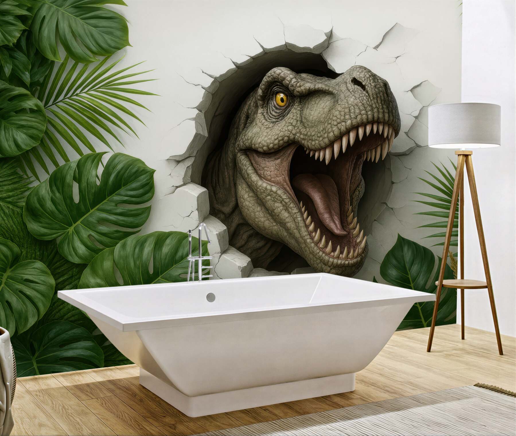 Fototapeta dinozaur w tropikalnej dżungli 3d