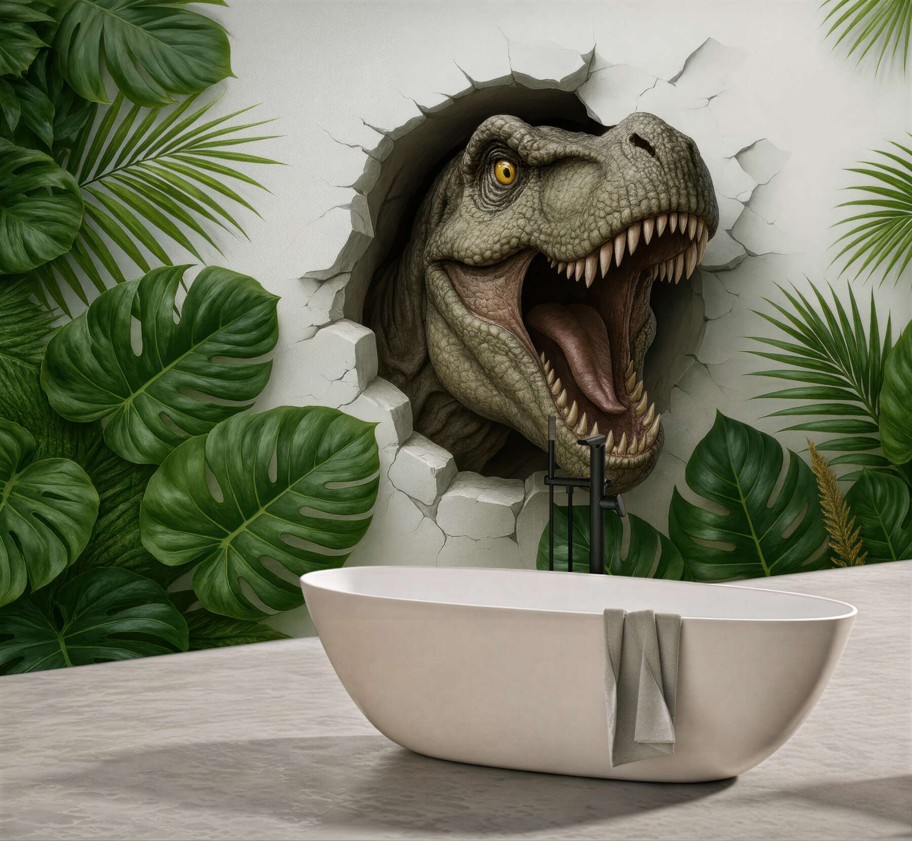 Fototapeta dinozaur w tropikalnej dżungli 3d