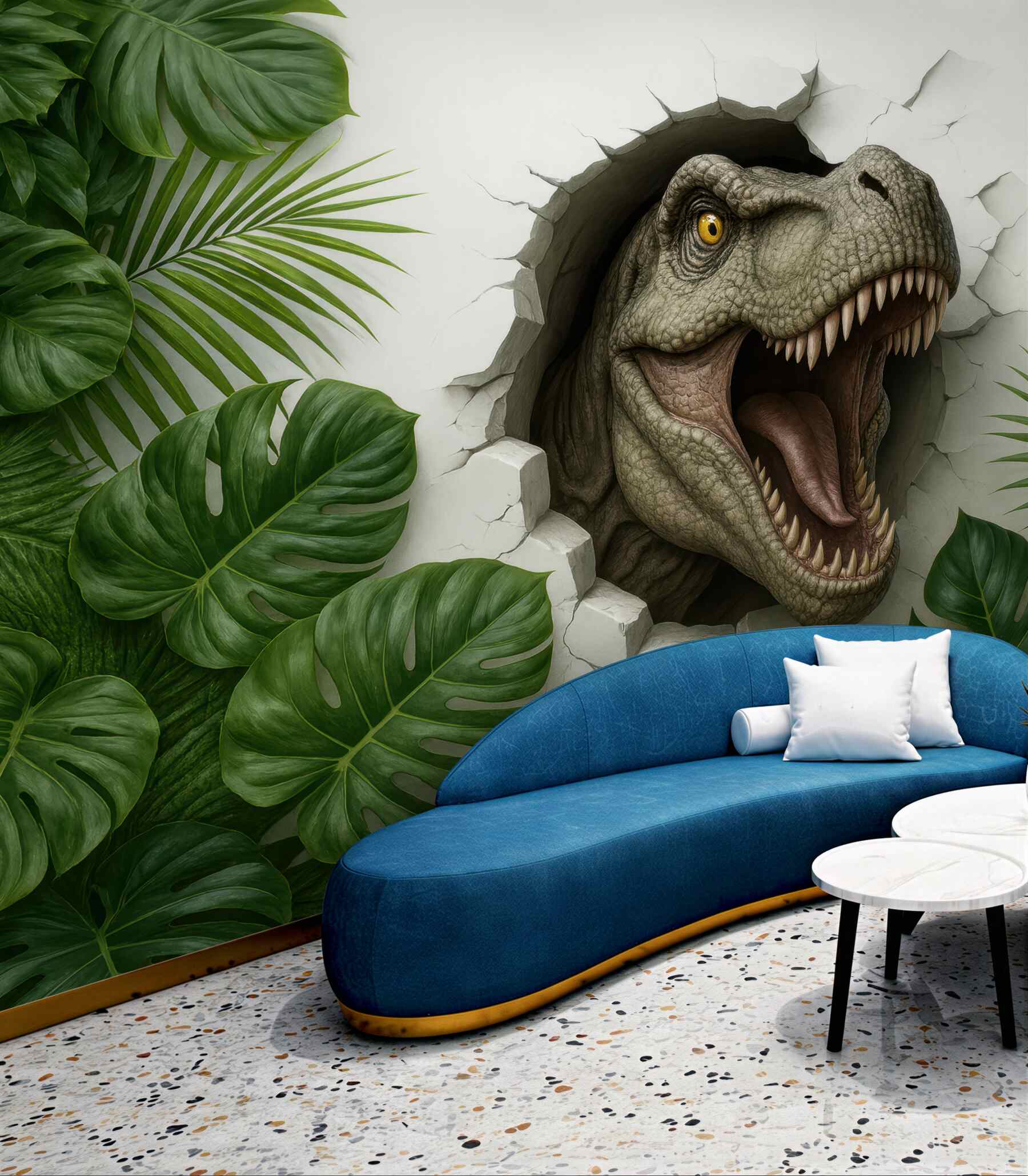 Fototapeta dinozaur w tropikalnej dżungli 3d