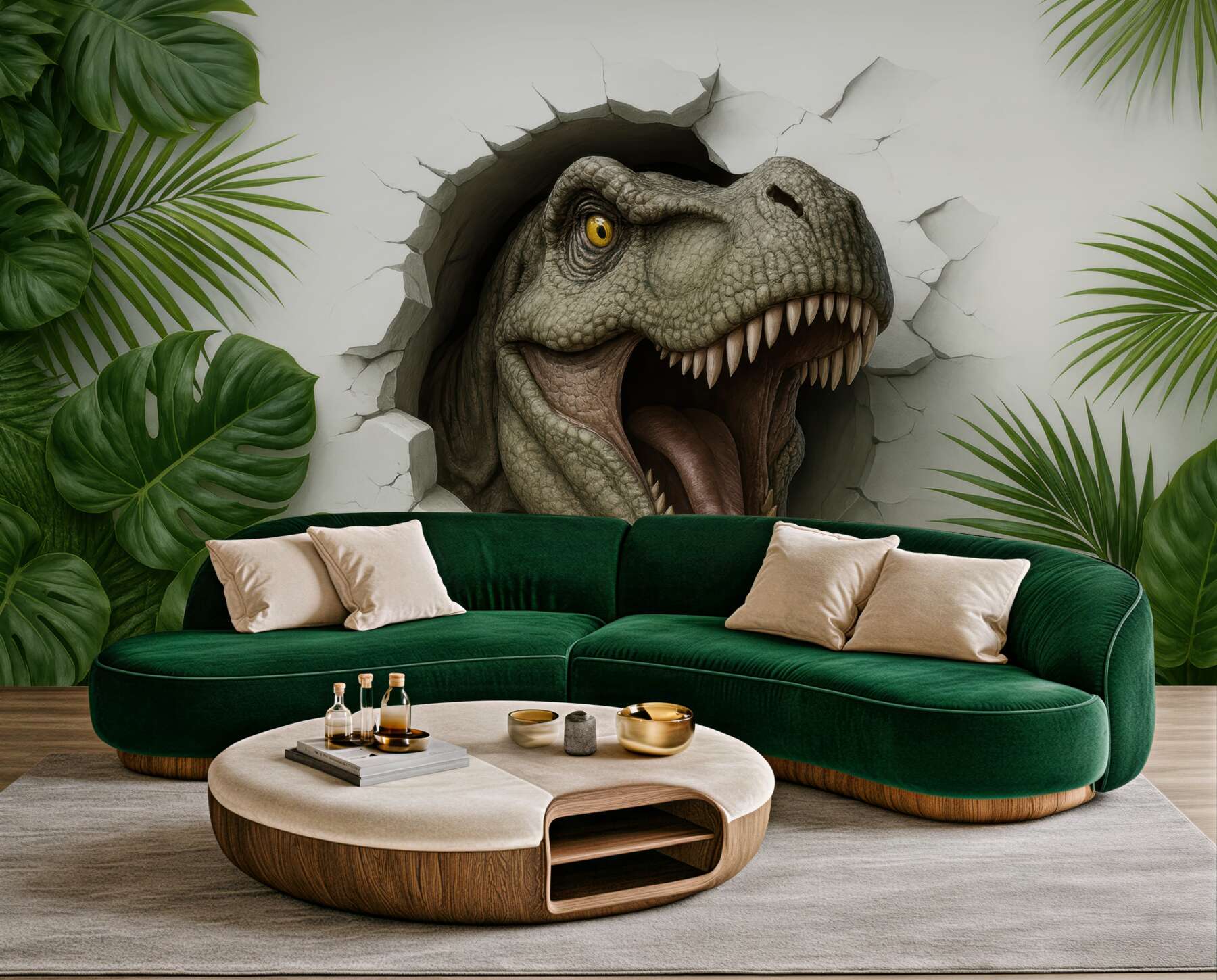 Fototapeta dinozaur w tropikalnej dżungli 3d