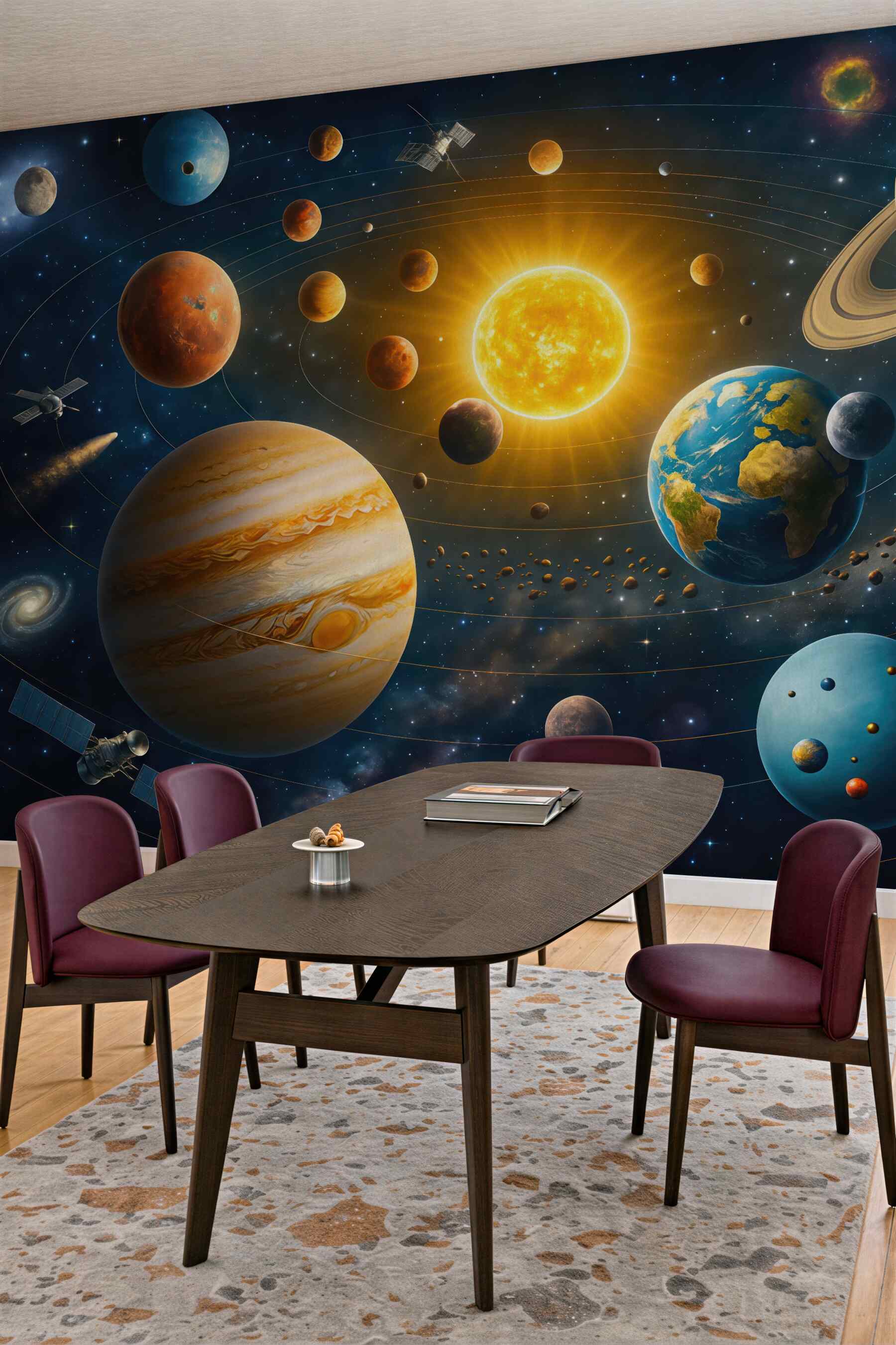 Fototapeta kolorowy układ planet kosmosu