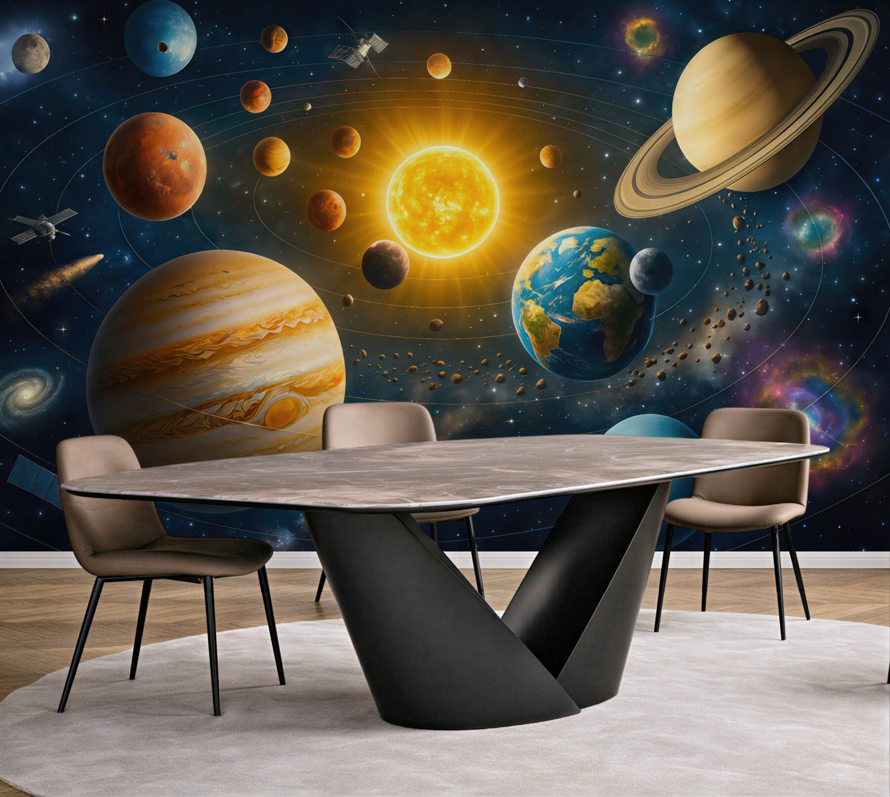Fototapeta kolorowy układ planet kosmosu