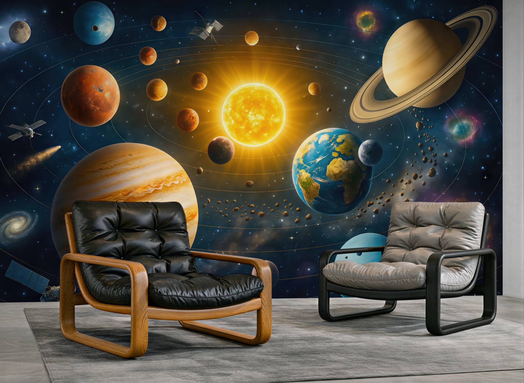 Fototapeta kolorowy układ planet kosmosu