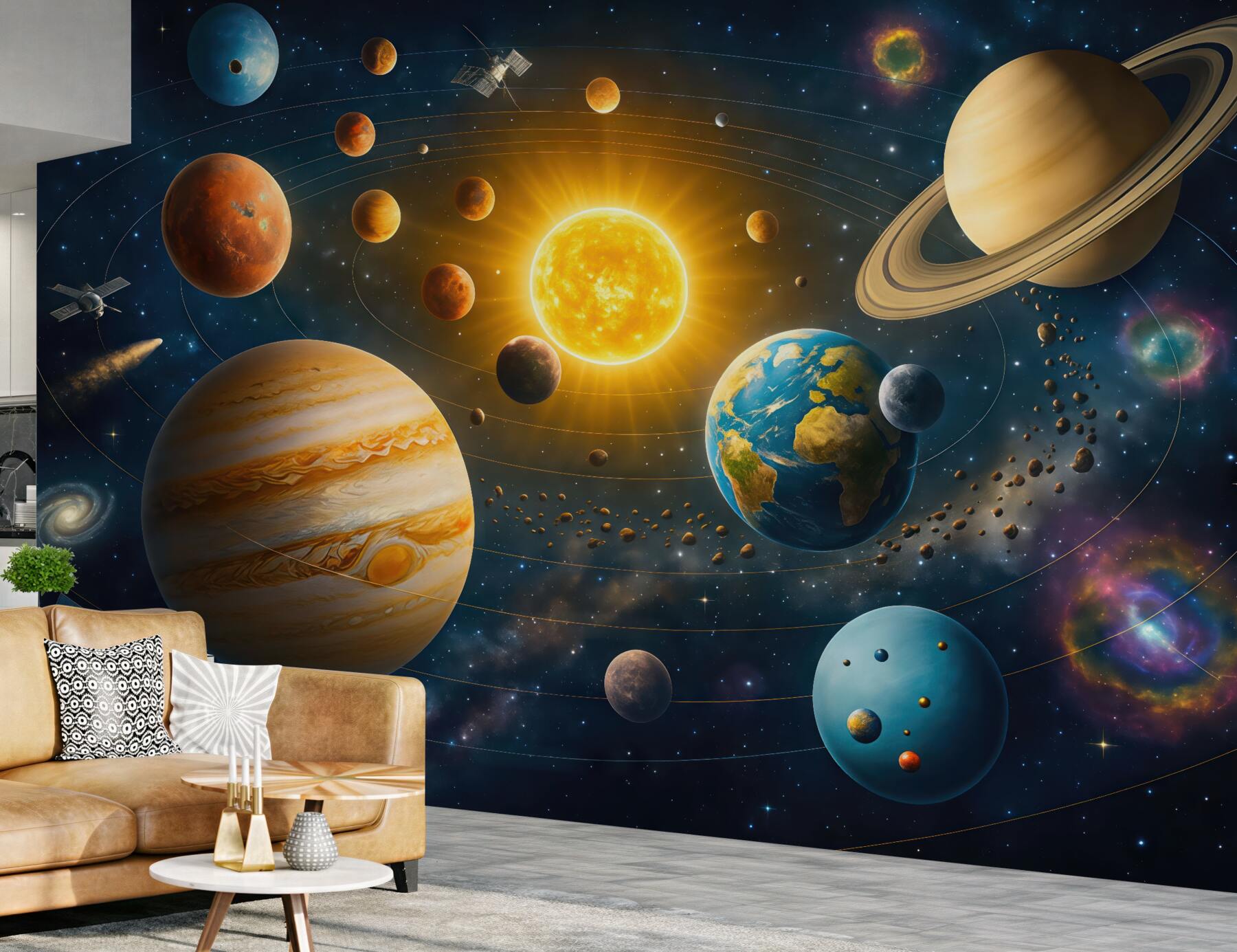 Fototapeta kolorowy układ planet kosmosu