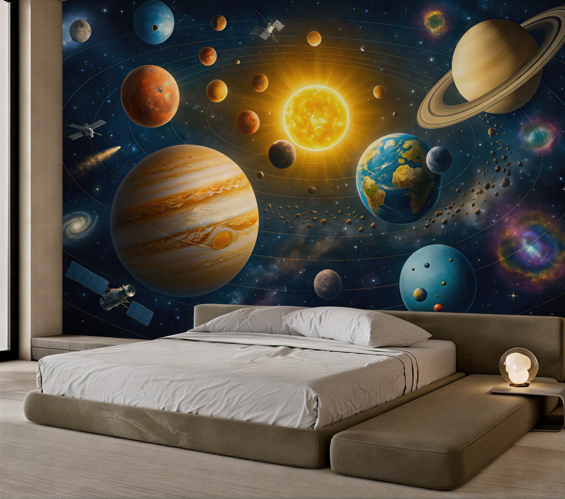 Fototapeta kolorowy układ planet kosmosu
