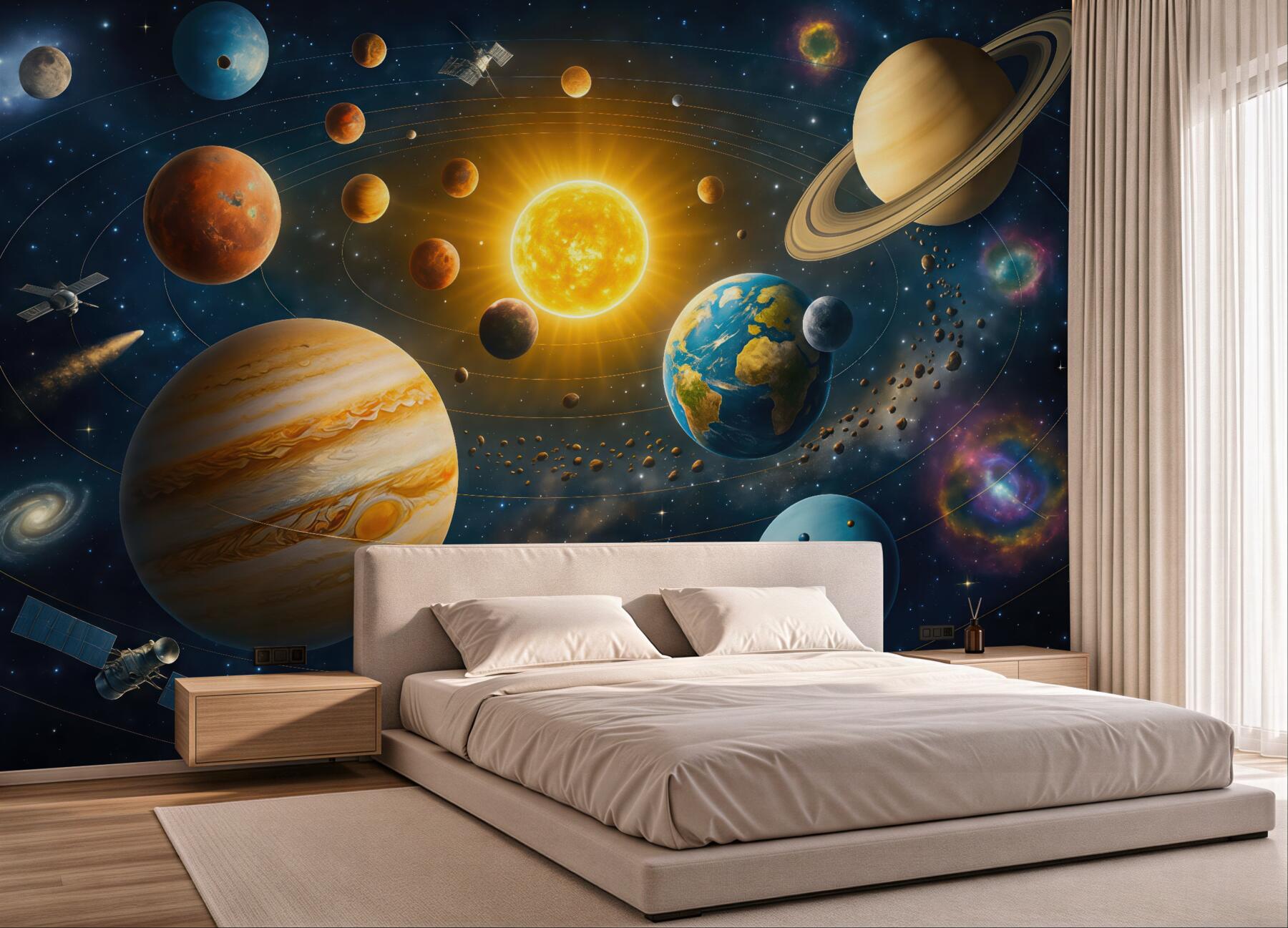 Fototapeta kolorowy układ planet kosmosu