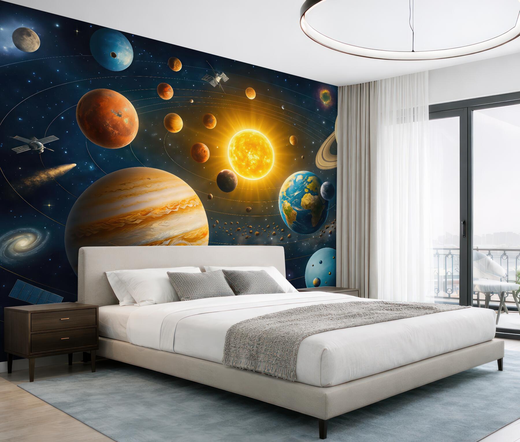 Fototapeta kolorowy układ planet kosmosu